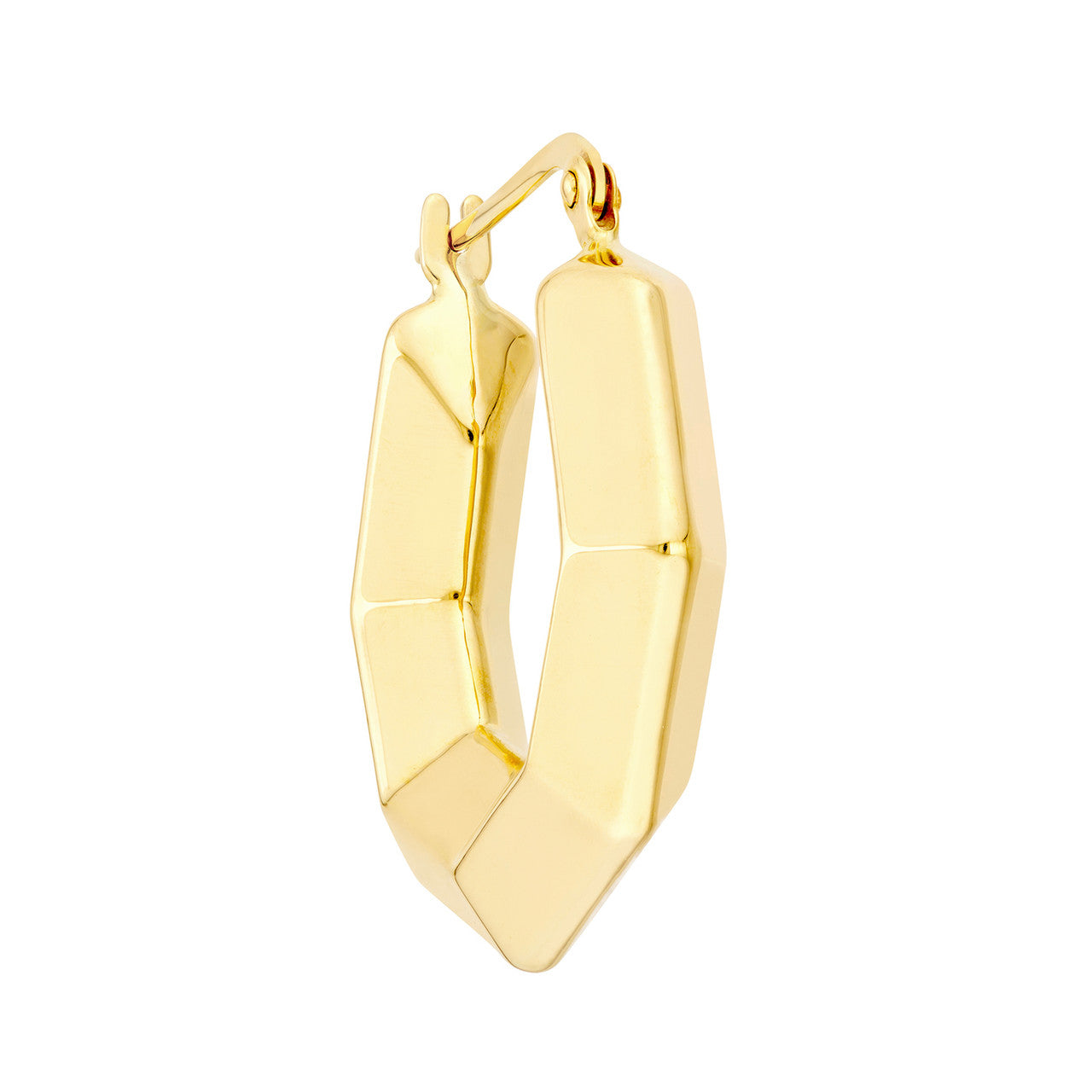 14K Yellow Gold 3D Hoops Earrings
stylish Hexagon Shape