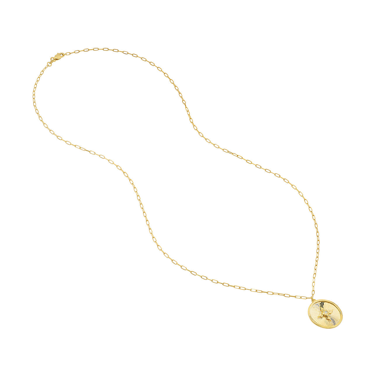 14k Gold Cross Medallion Necklace with Diamond - The Goldn Company