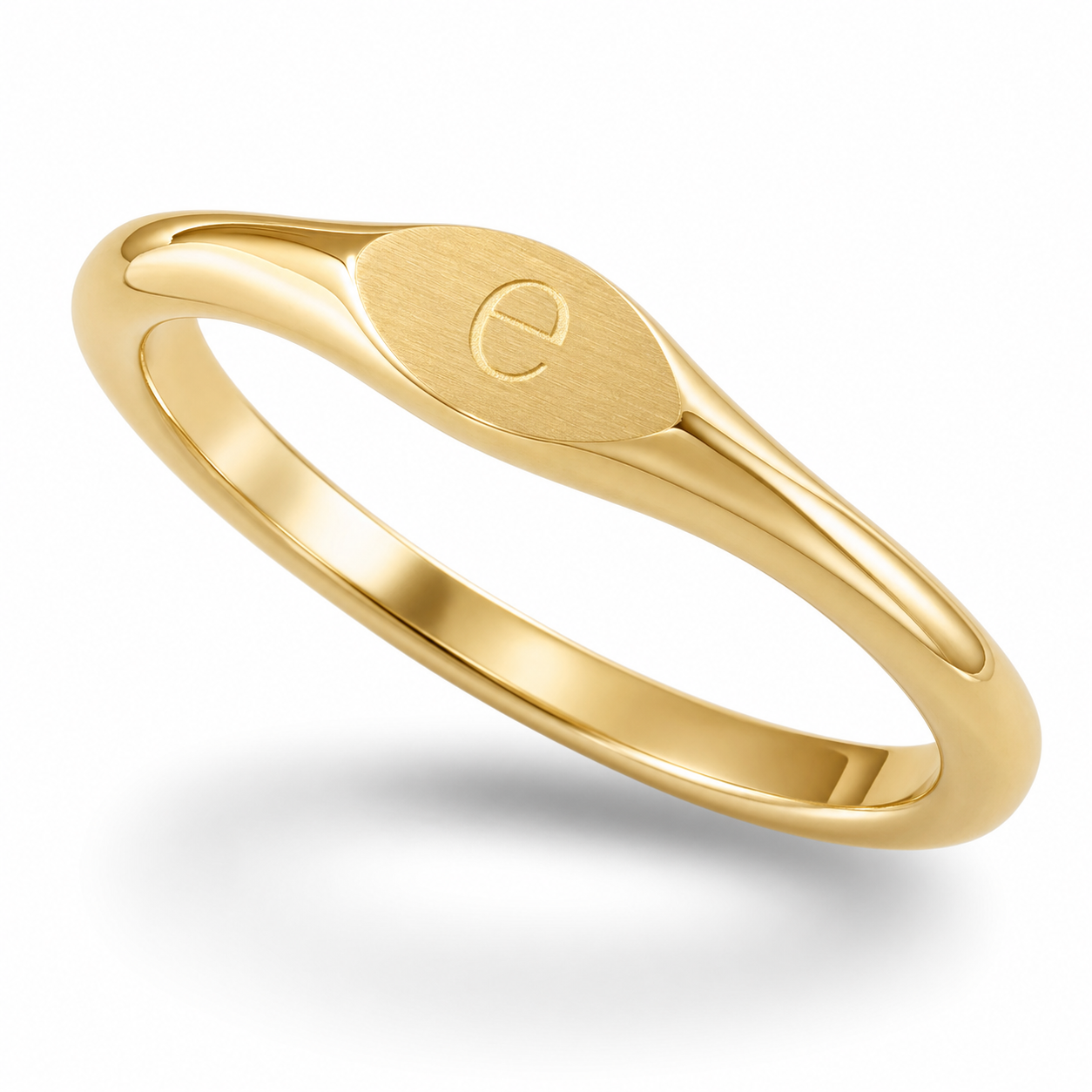 14k Gold Oval Signet Ring