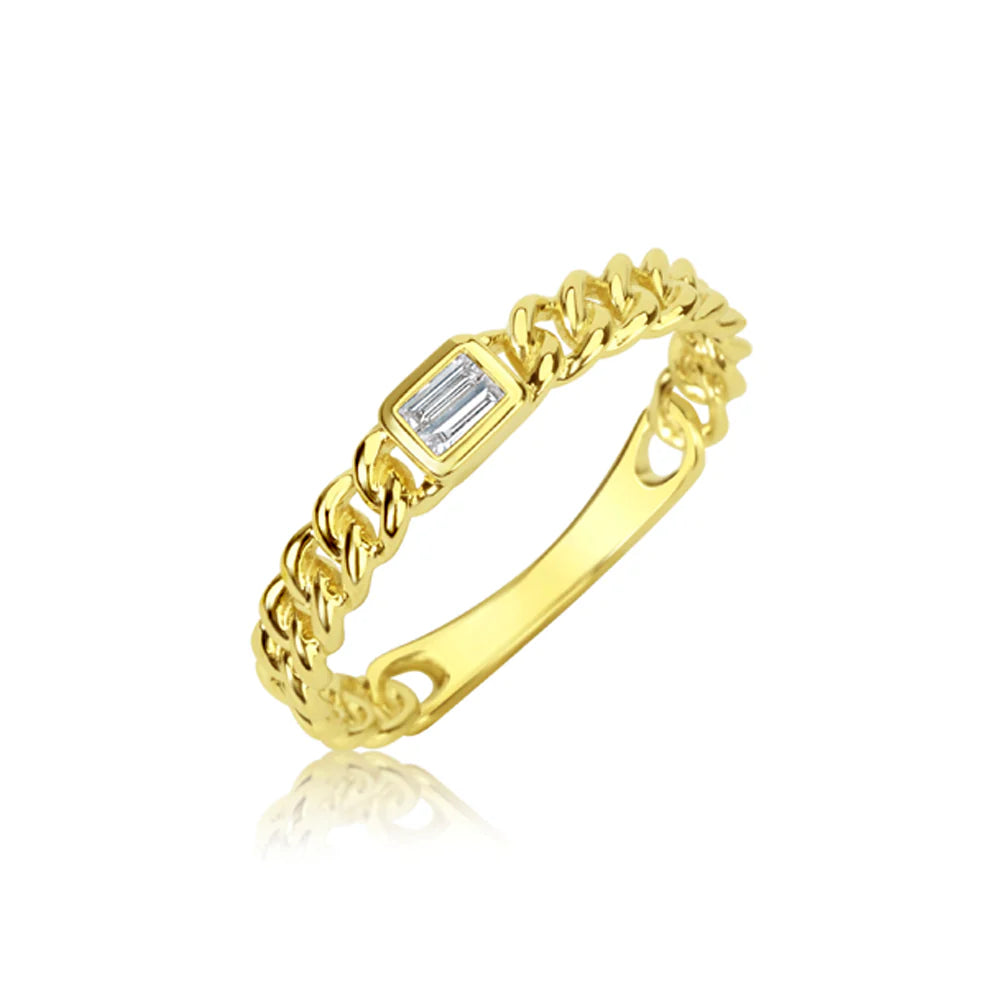 Brushed Gold Diamond Textured Band