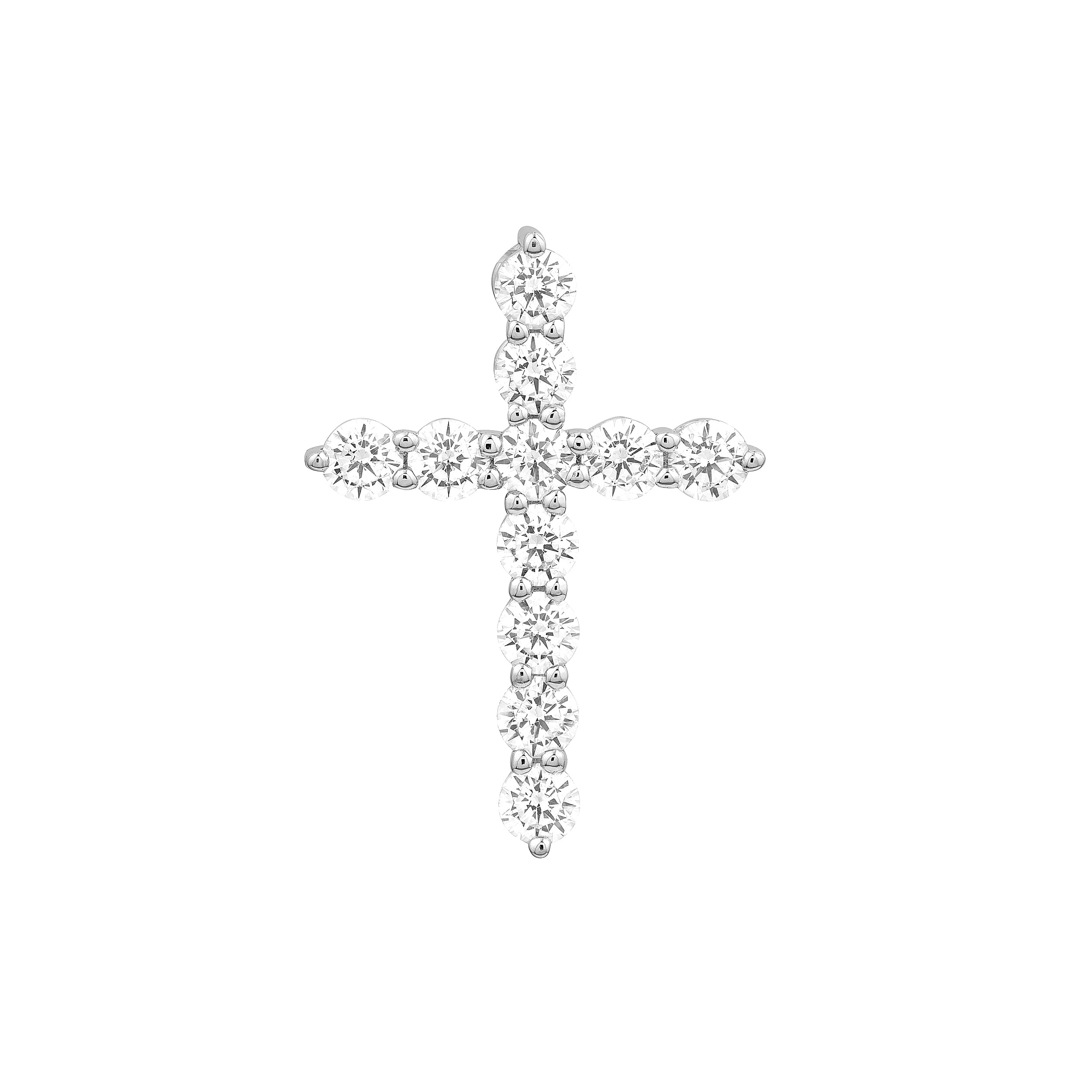 Sterling Silver Diamond Cross Pendant