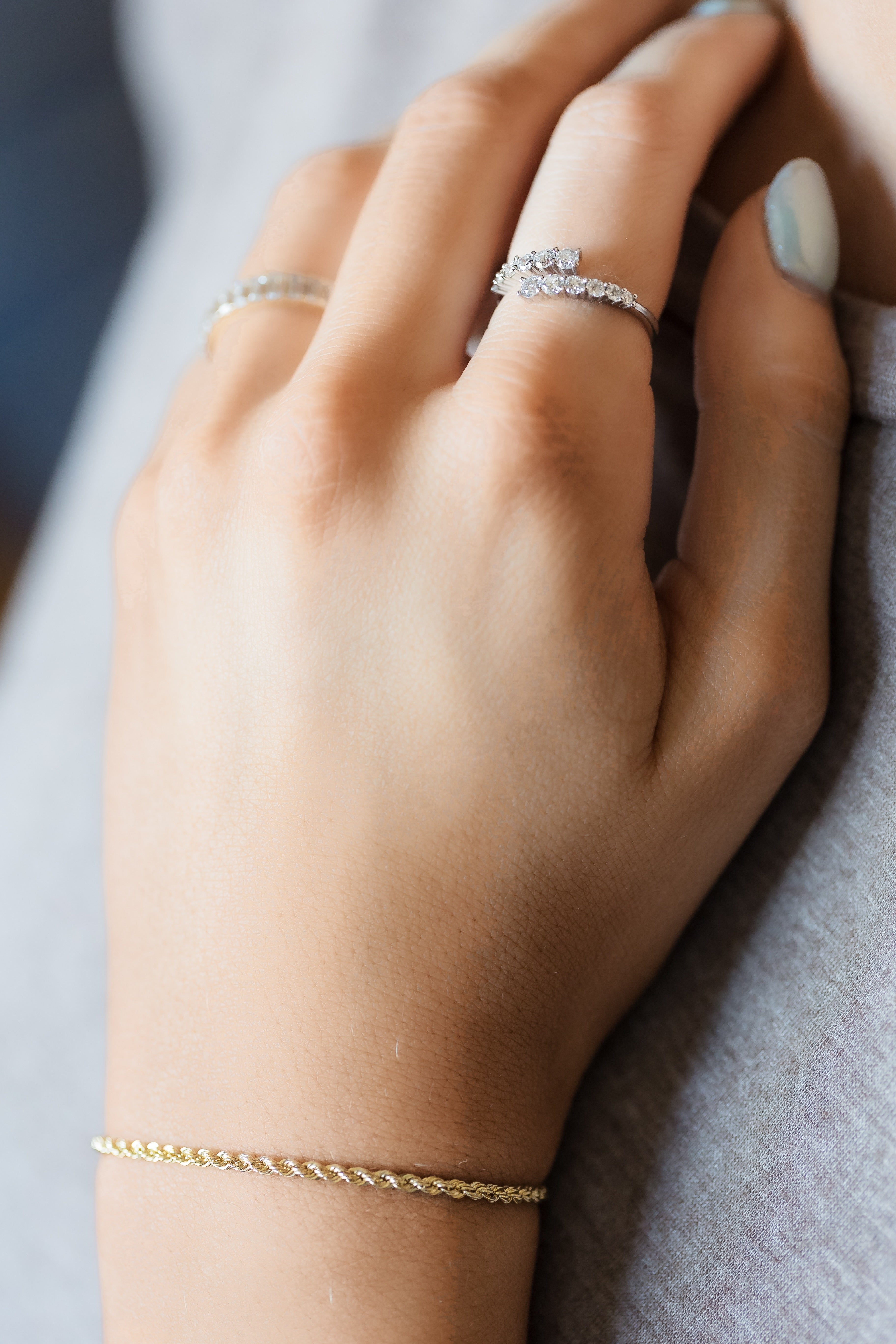 Graduated Open Wrap Diamond Ring