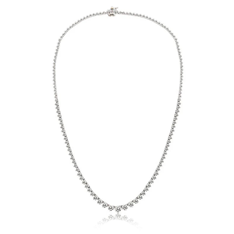7 Carat Diamond Tennis Necklace in white Gold