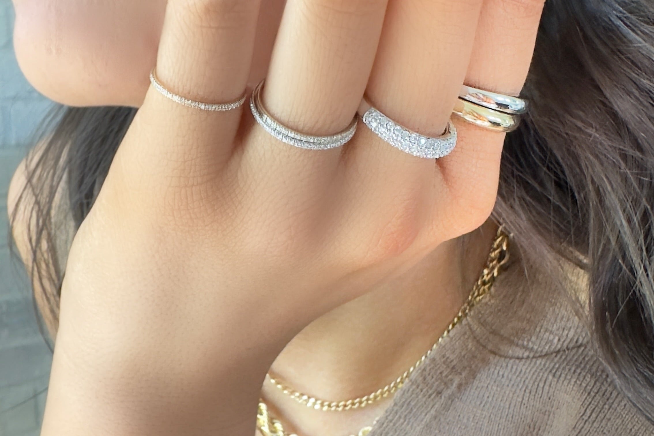 Mini Pave Diamond Band