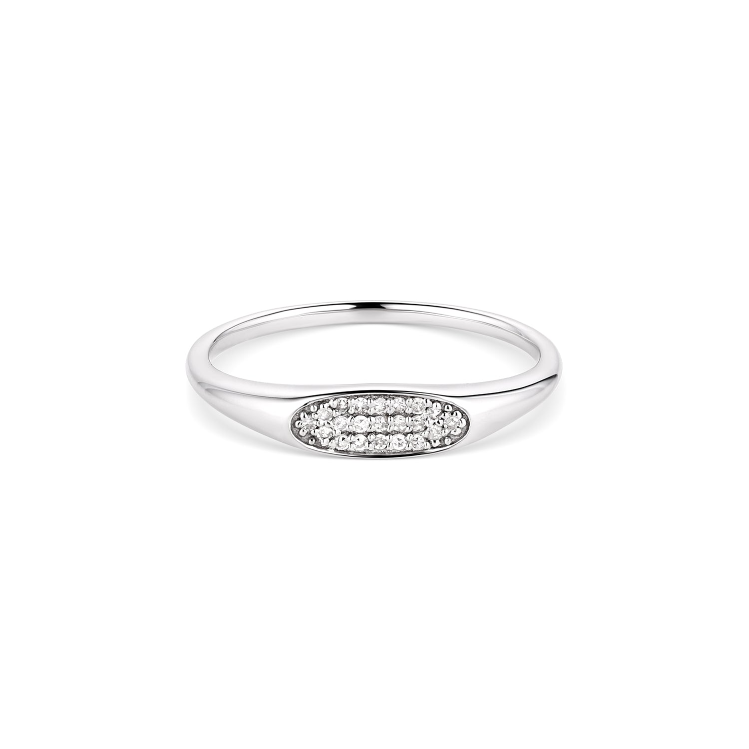 Graduated Diamond Singlet Ring | 14k White and Yellow Gold