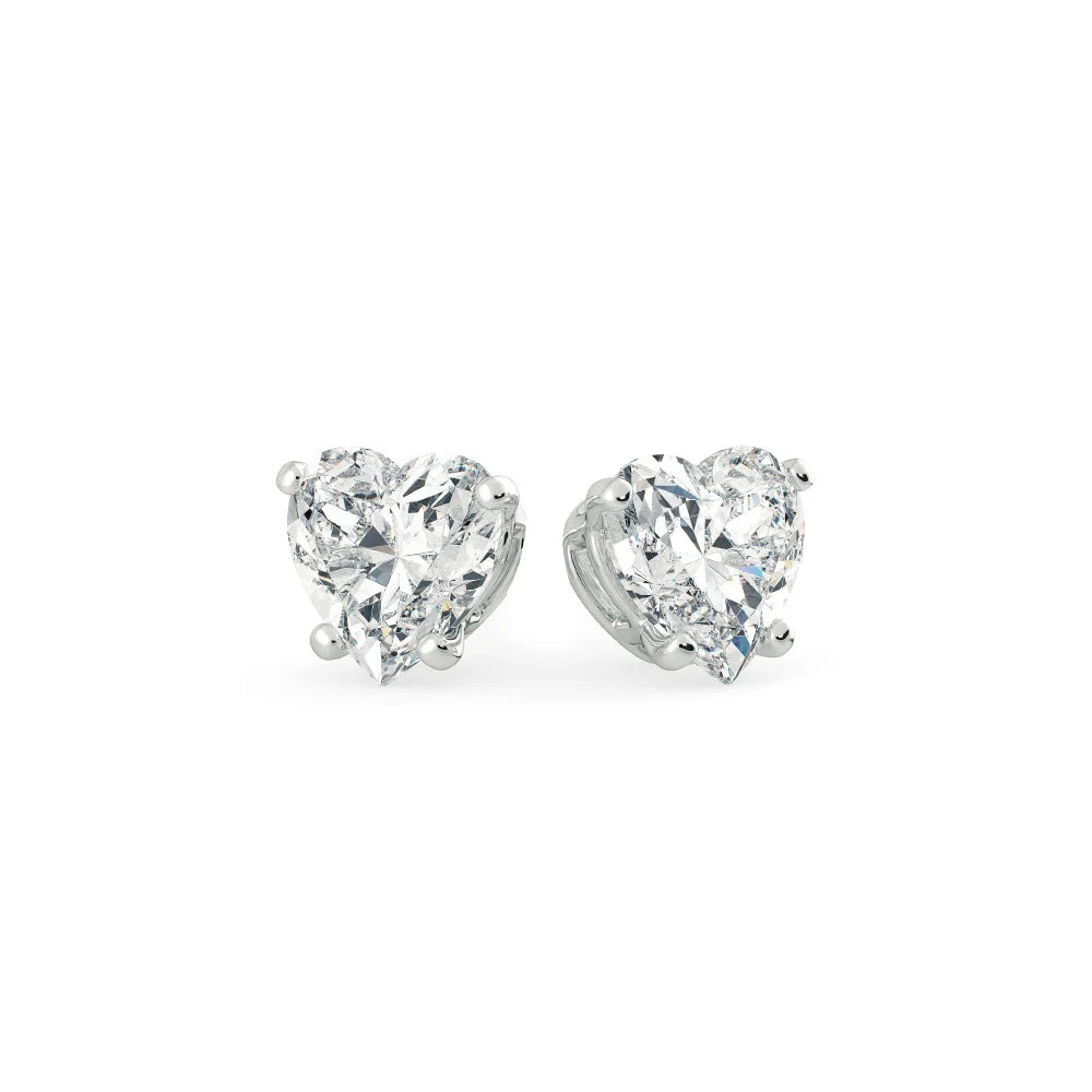 Studs Earrings | Heart Shape Cut 4ct Lab Grown Diamond