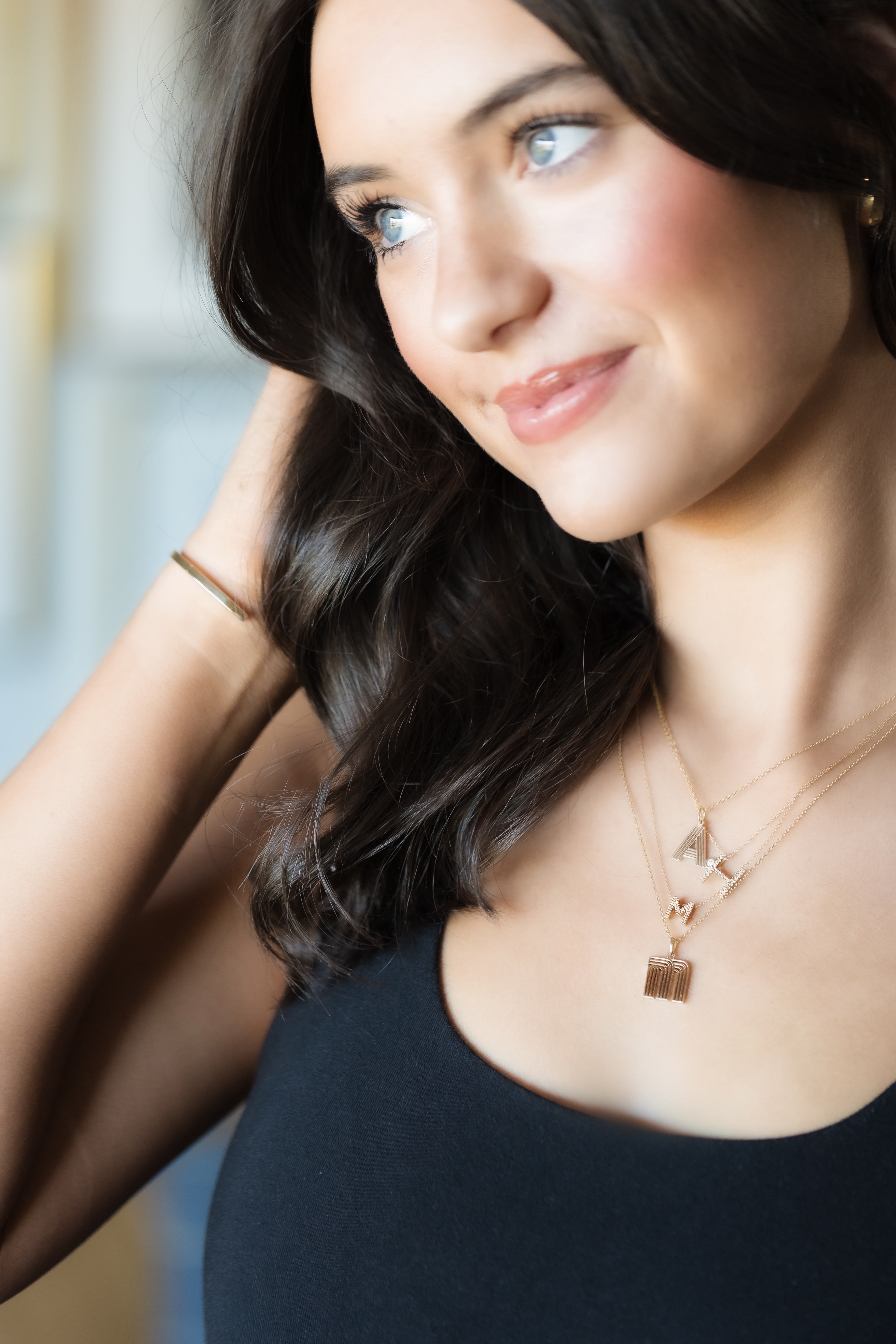 Block Lined Diamond Initial