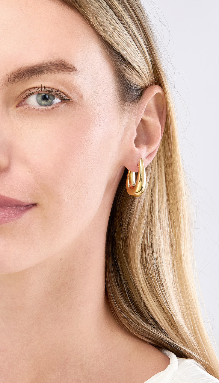 Graduated Oval Puff Mini Hoop Earrings