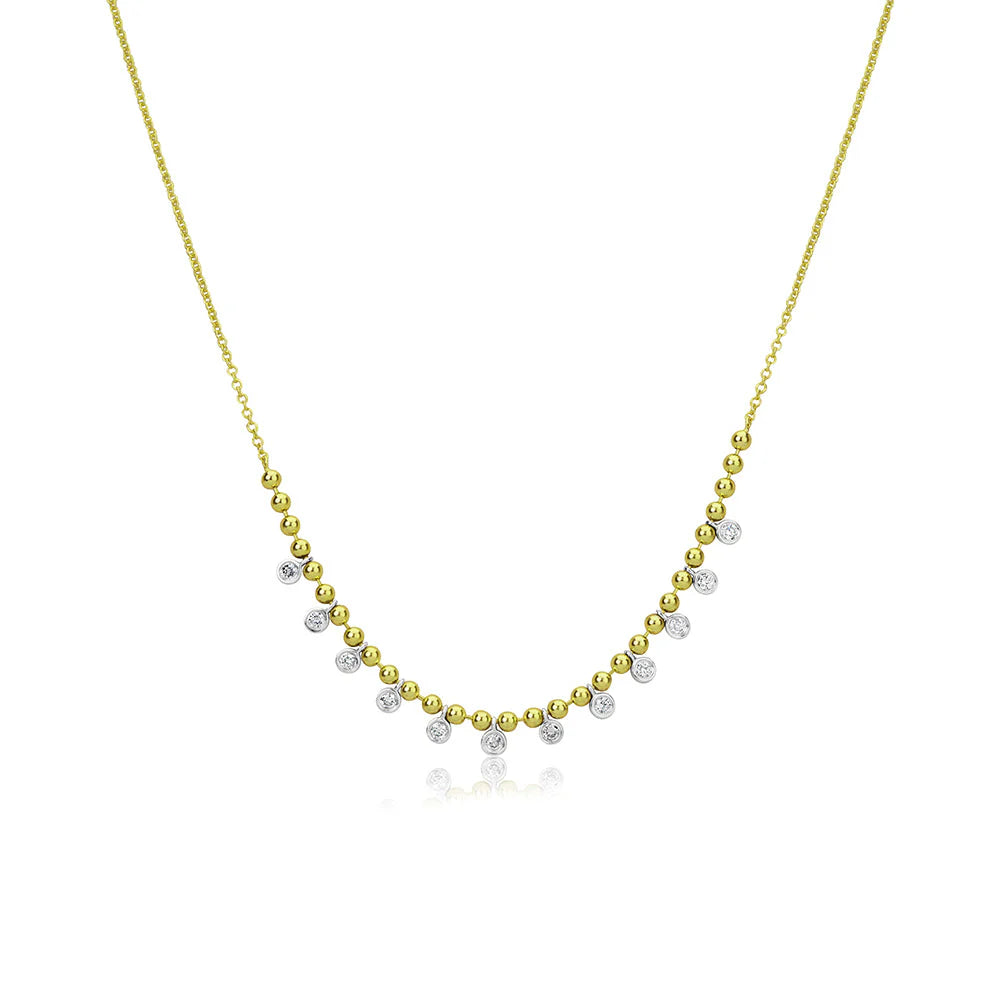 Spot Chain Bezel Necklace