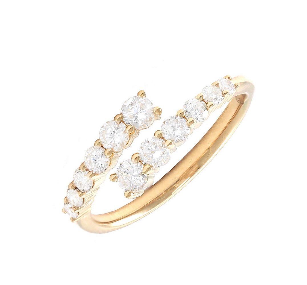 Graduated Open Wrap Diamond Ring