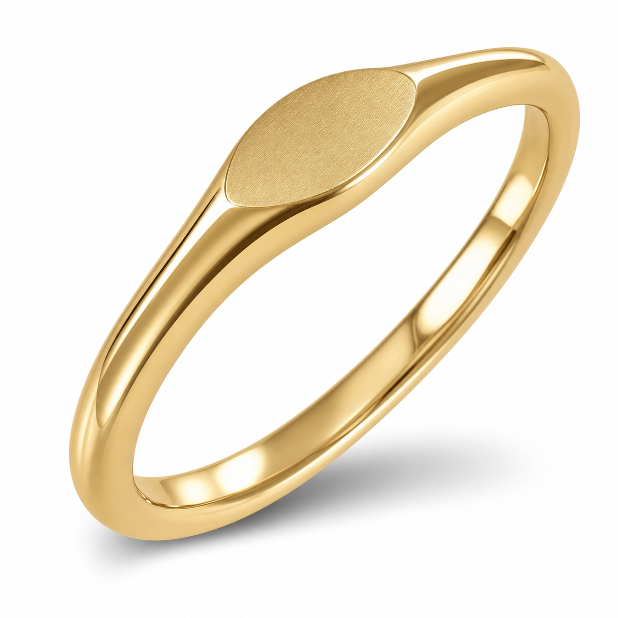 14k Gold Oval Signet Ring