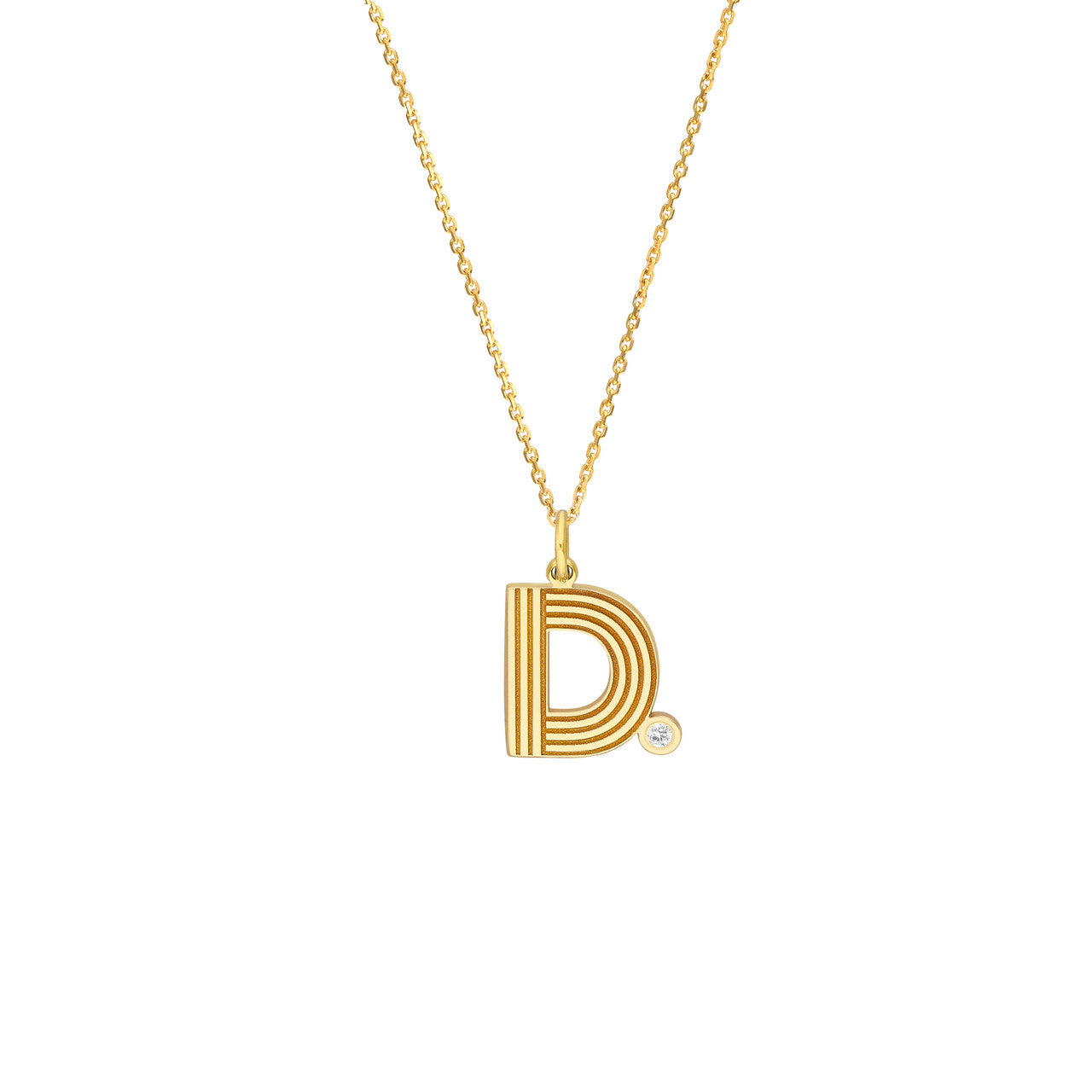 Block Lined Diamond Initial