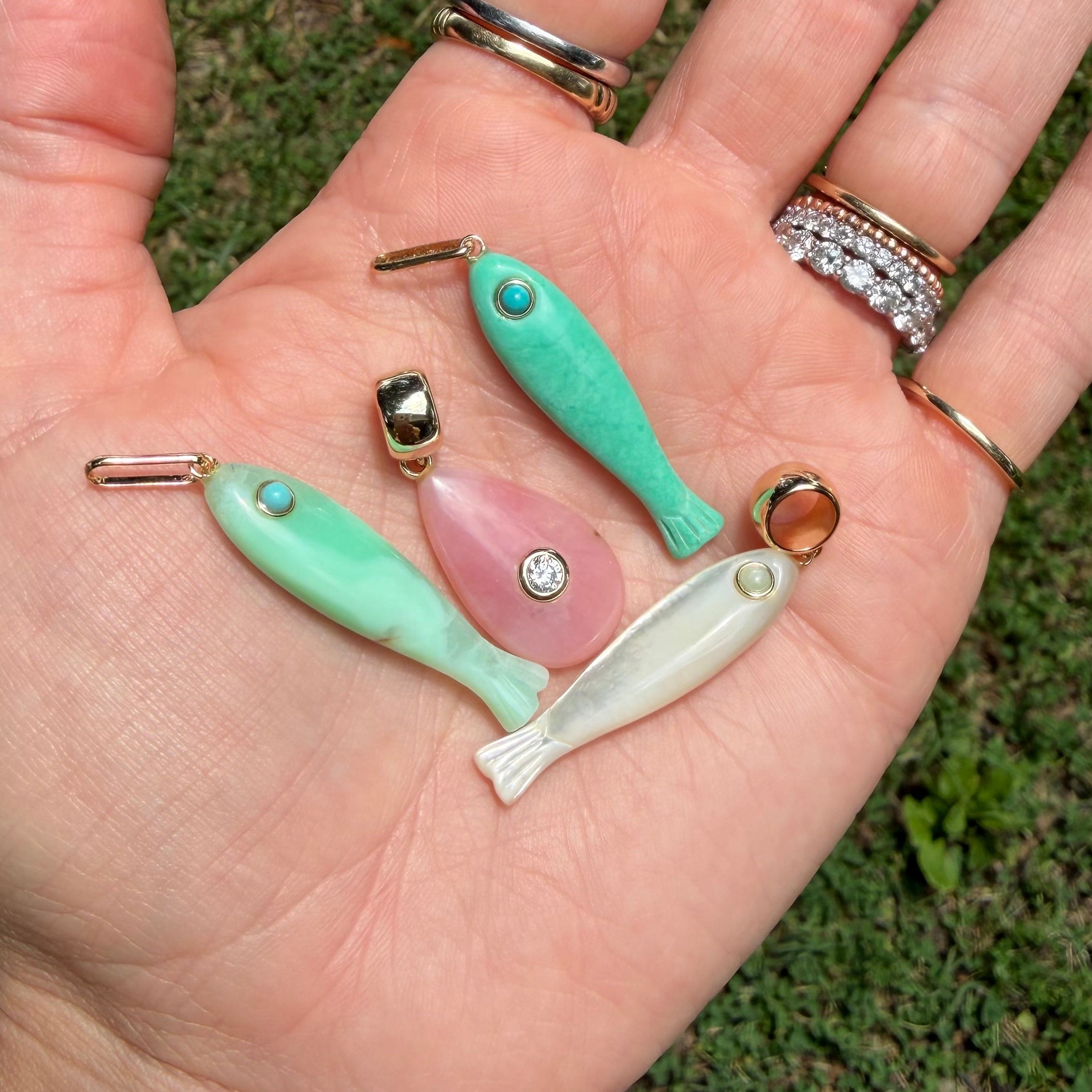 Fortuna Chrysoprase Fish Charm