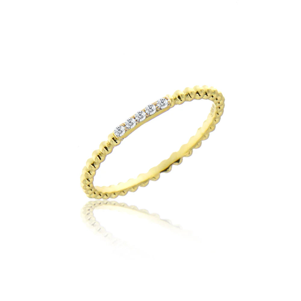 Dainty 5 Diamond Ring - 14k gold