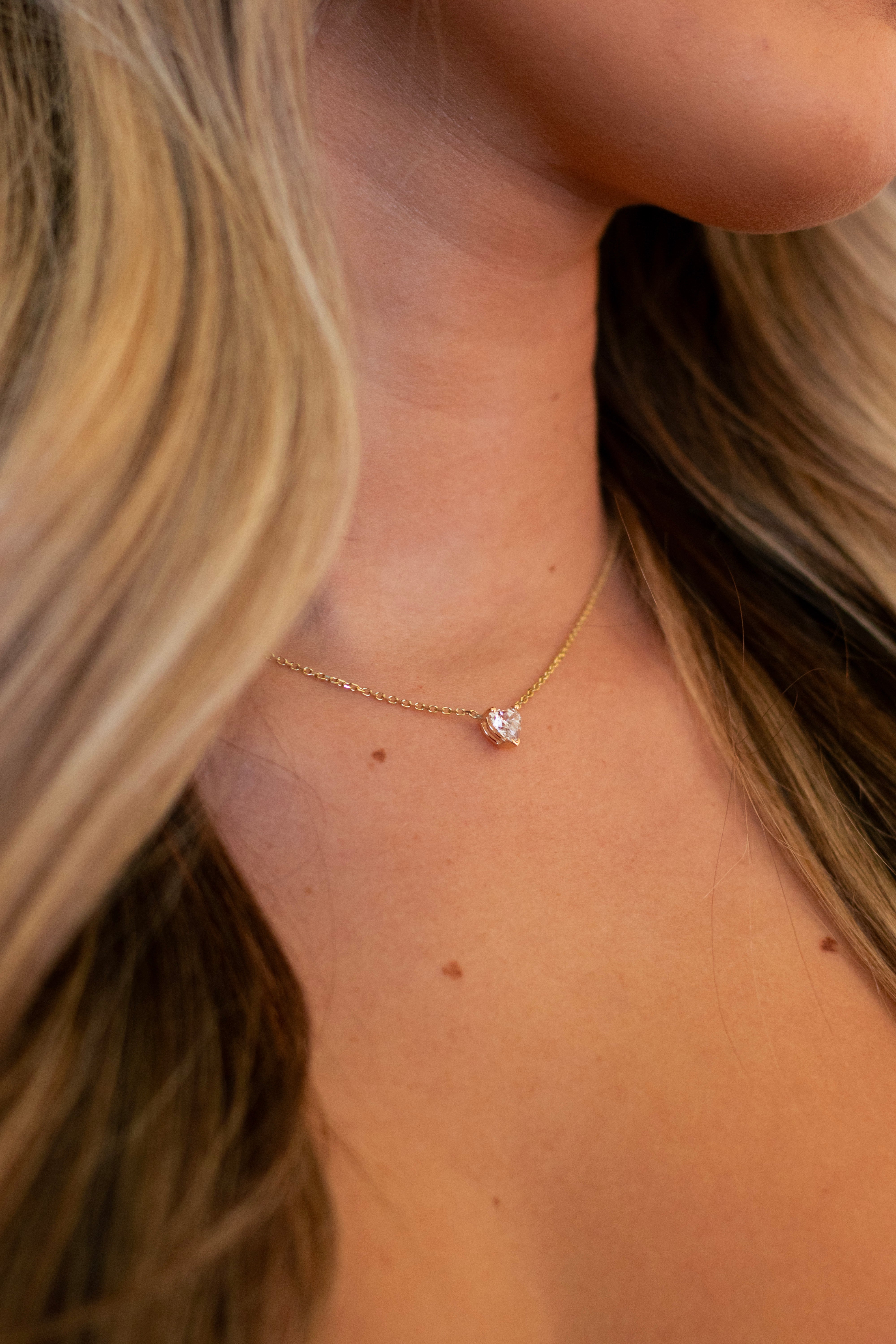 Heart Diamond Solitaire Pendant