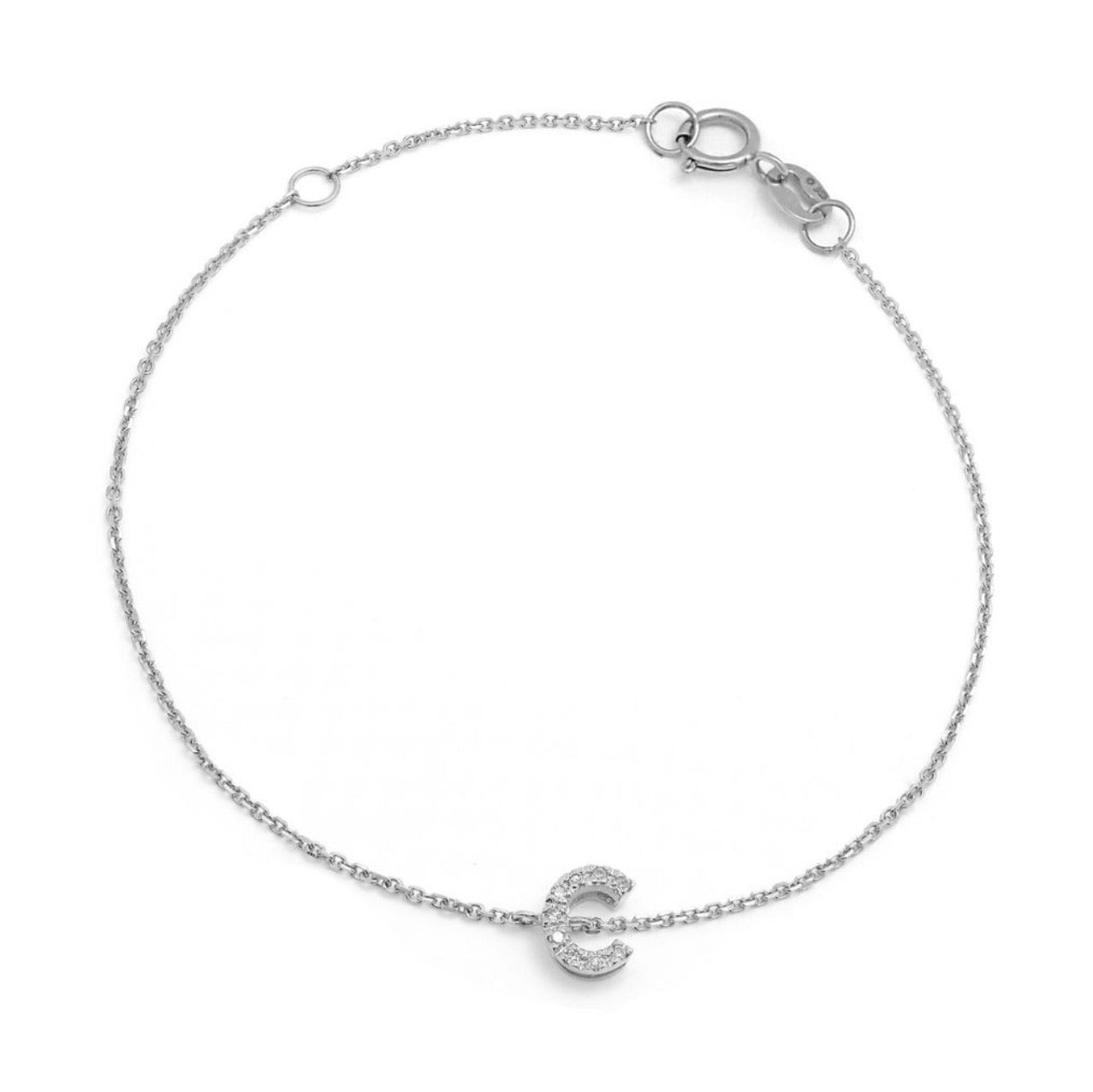 Diamond Block Initial Bracelet