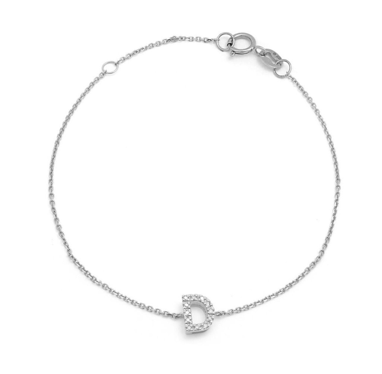 Diamond Block Initial Bracelet