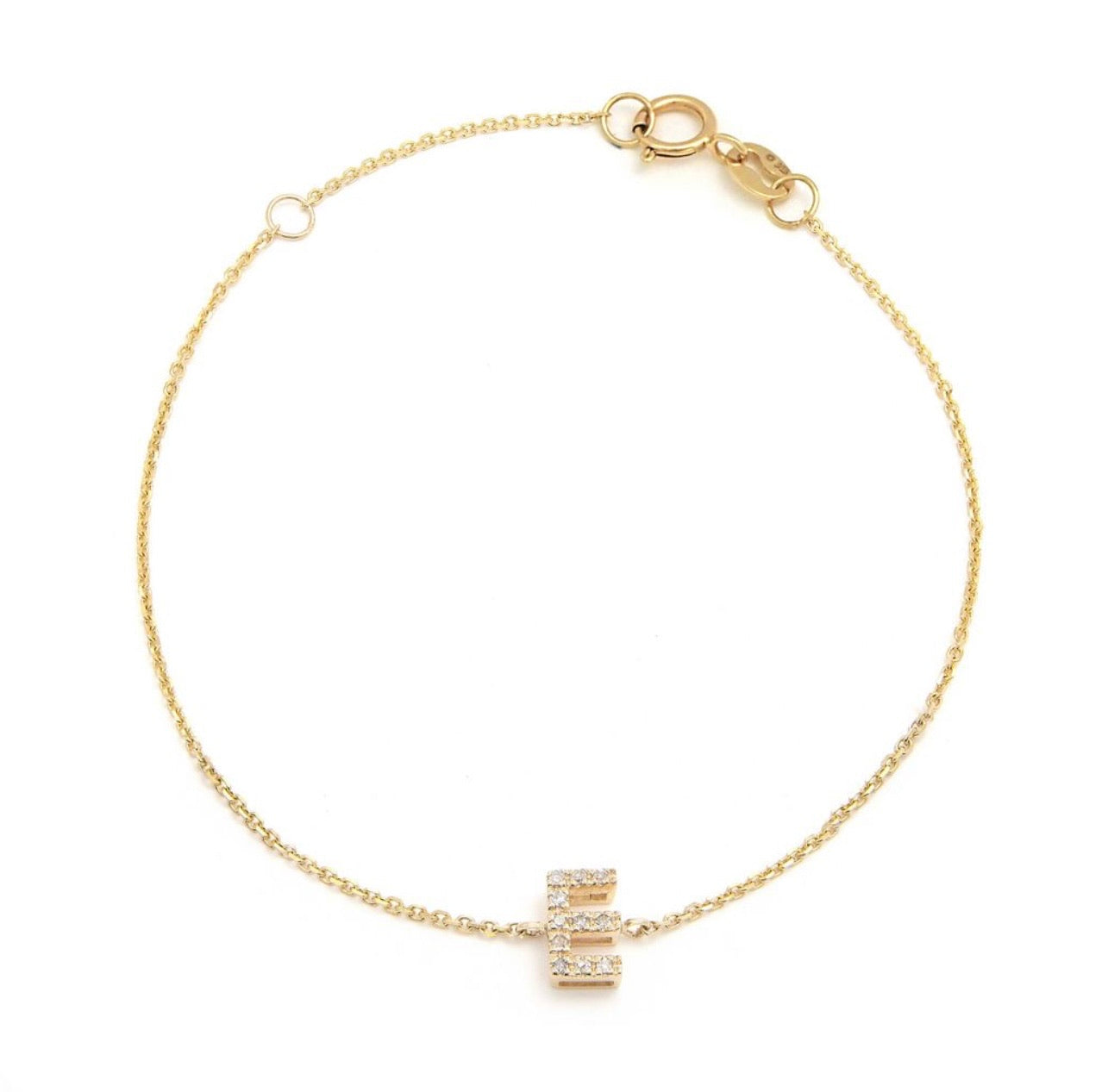 Diamond Block Initial Bracelet