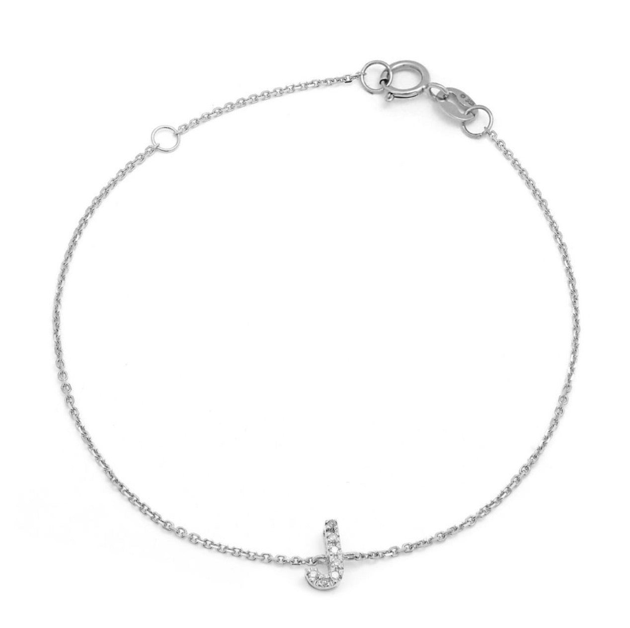 Diamond Block Initial Bracelet