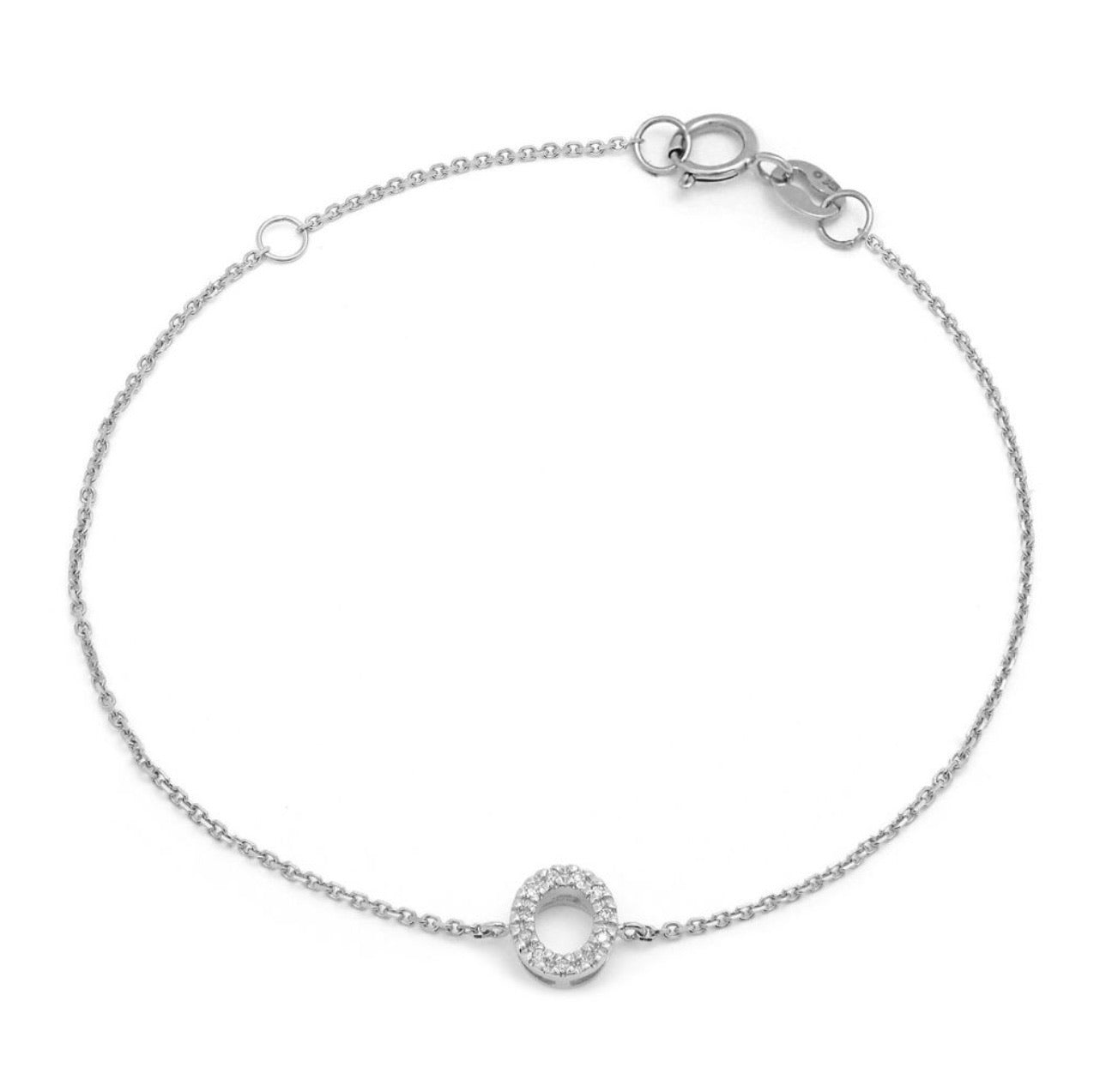 Diamond Block Initial Bracelet