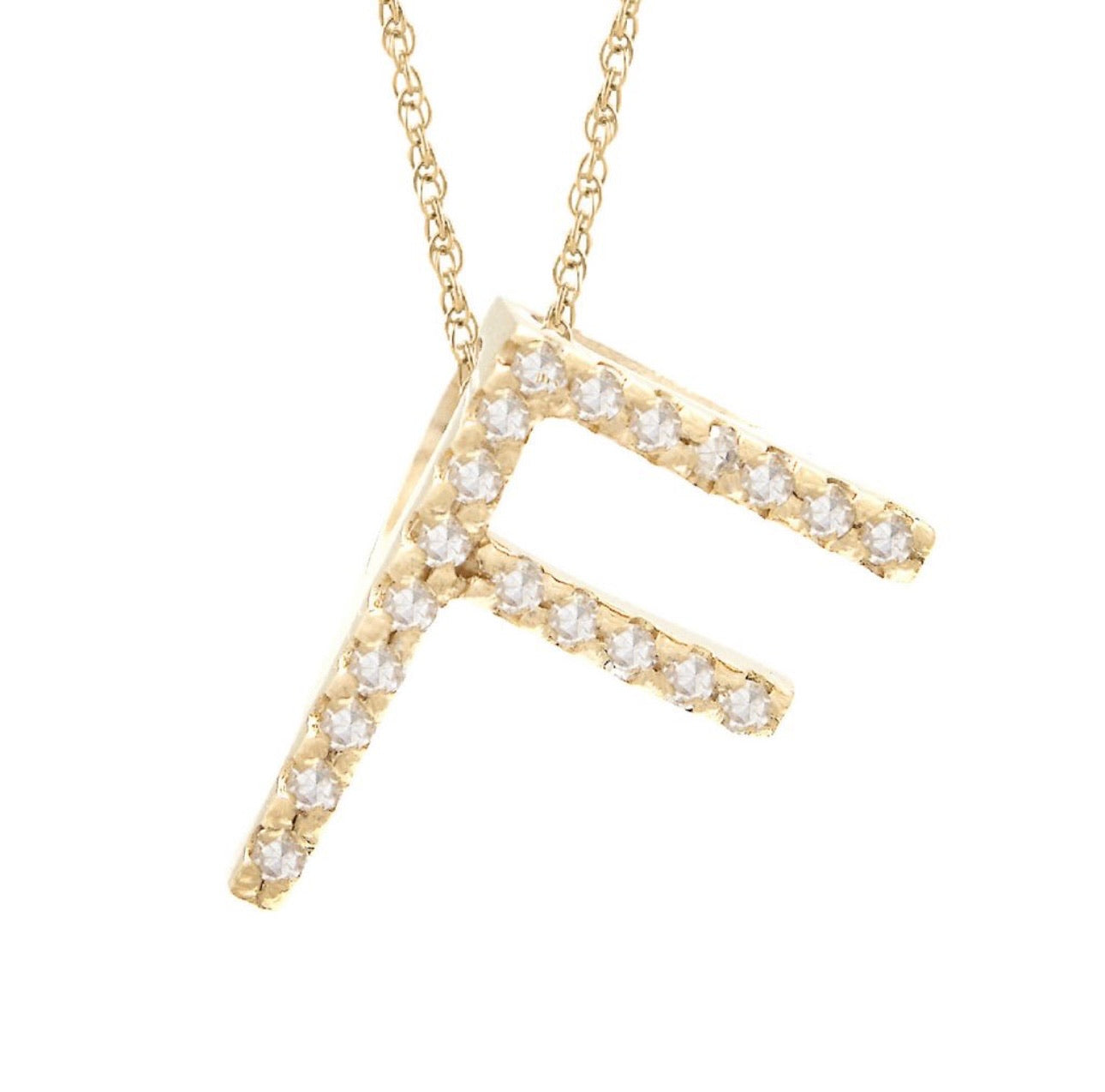 14k Gold Diamond Pendant - F