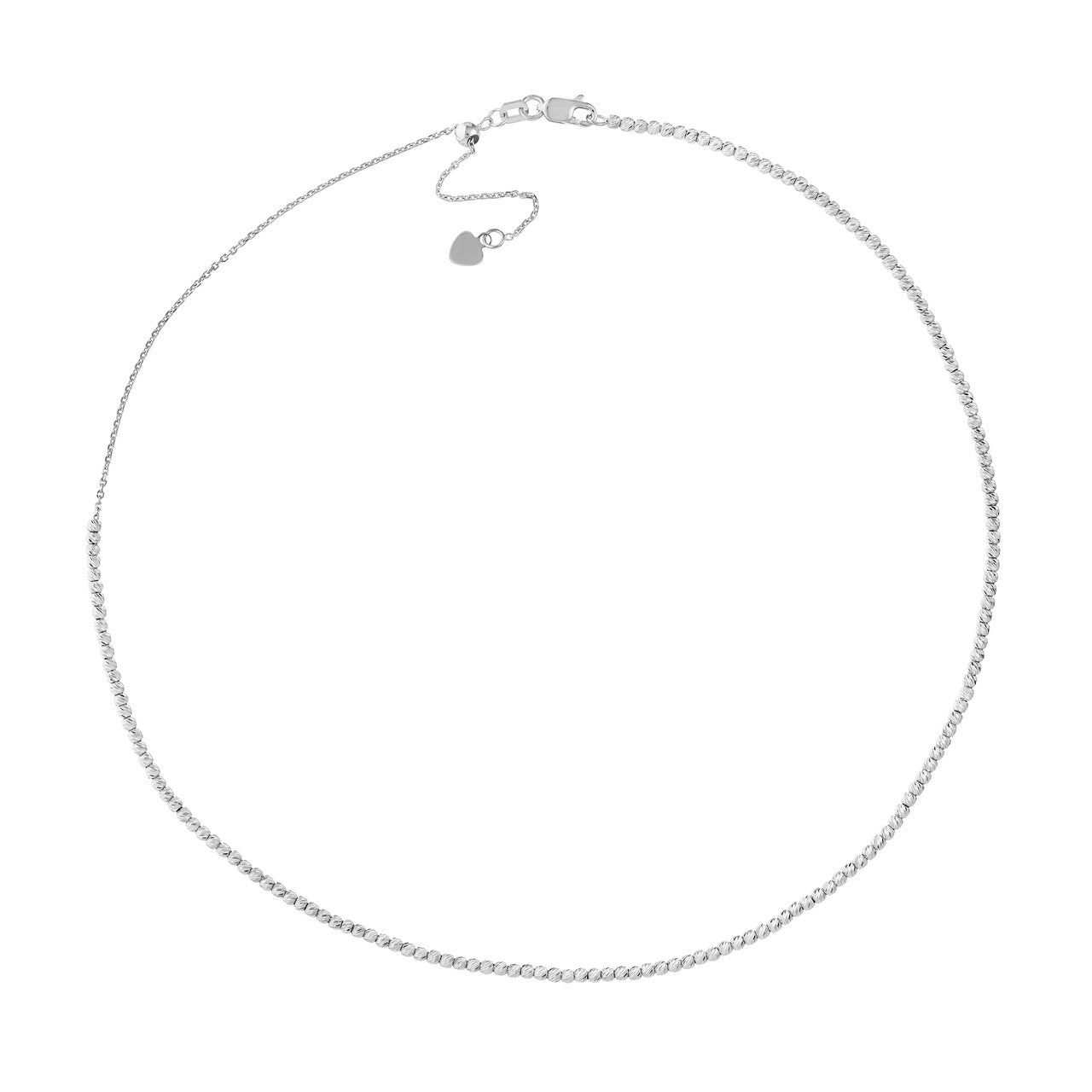 14k gold diamond-cut bead choker