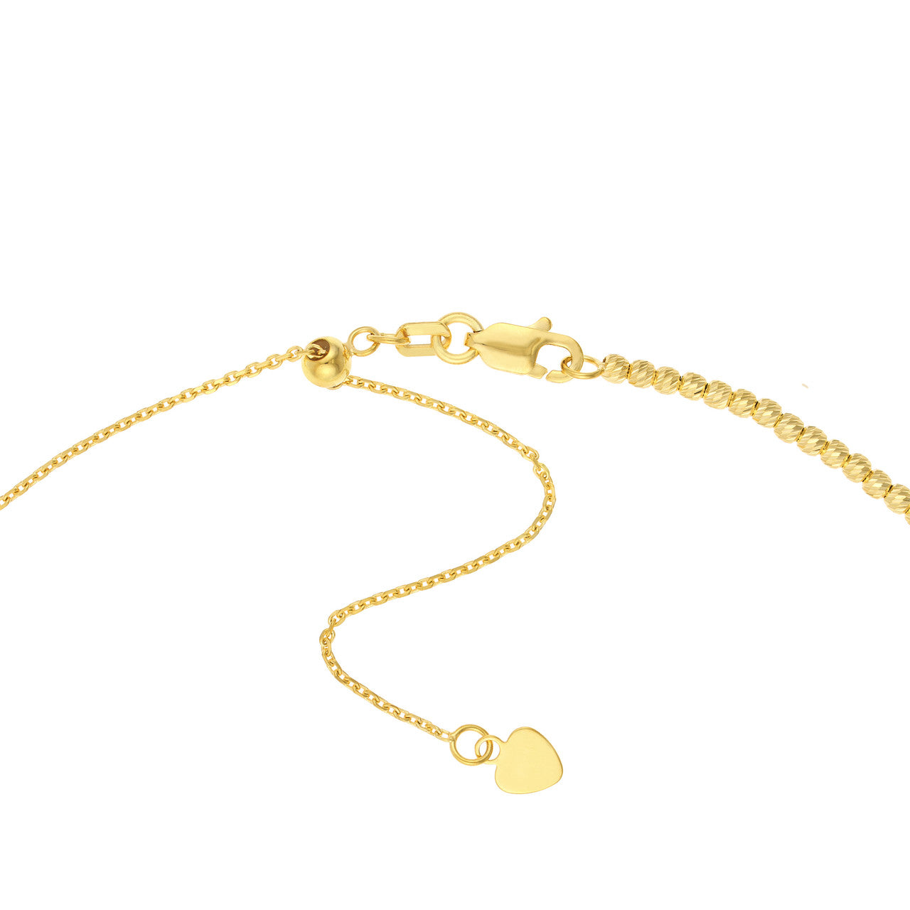 14k Gold - Adjustable Faceted Bead Chain