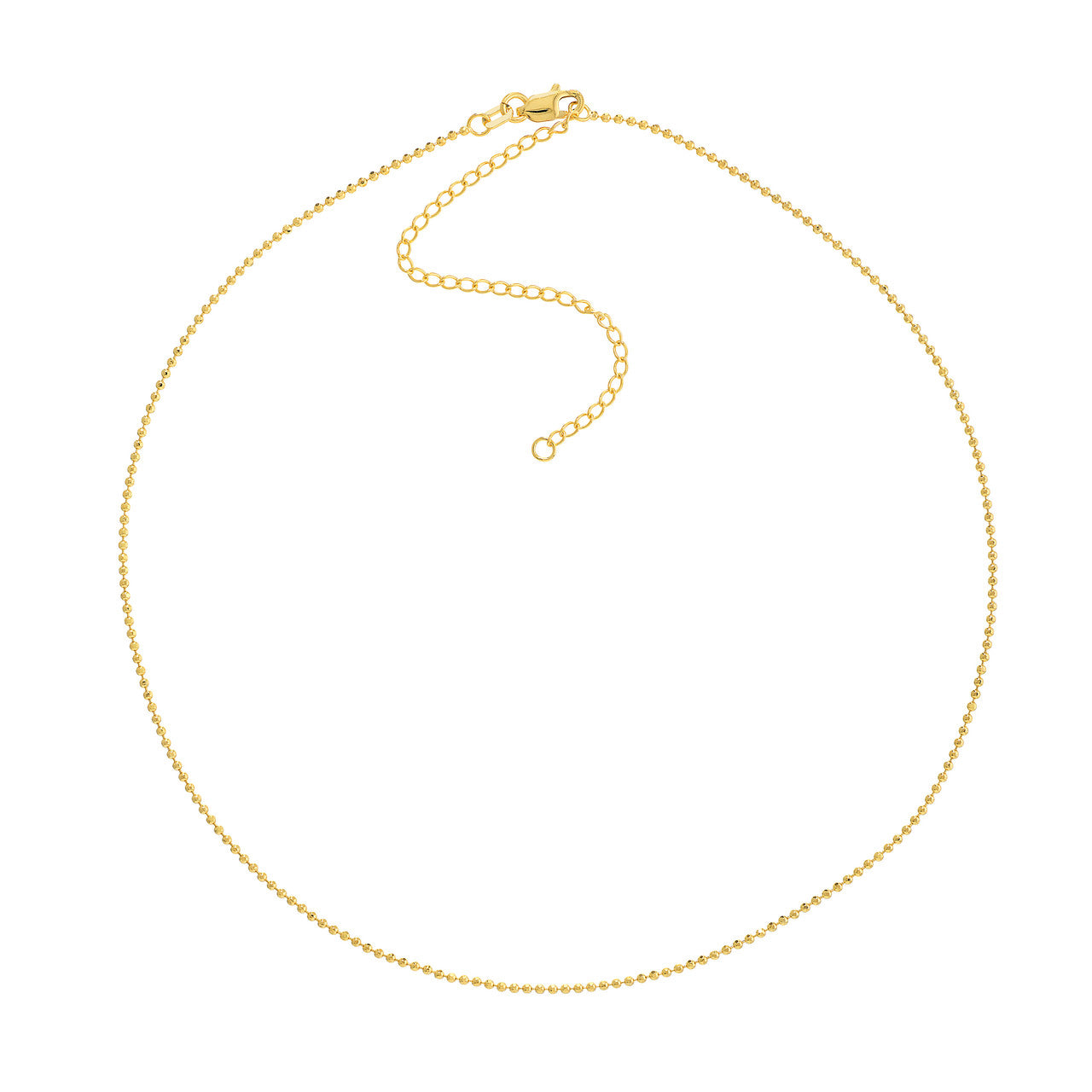 Diamond-Cut Bead Choker Chain