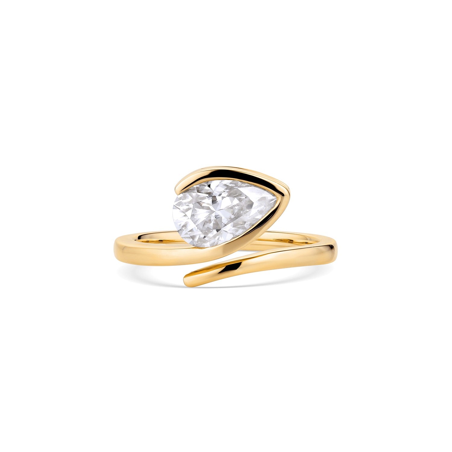 Pear Moissanite Solitaire Ring