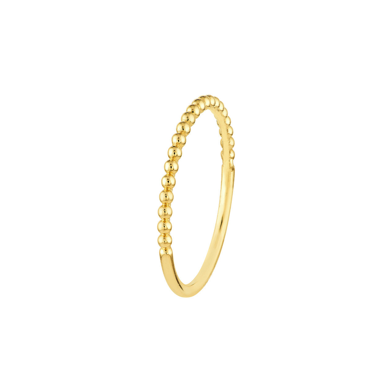 Classic Beaded Single Row Ring - 14k Gold
