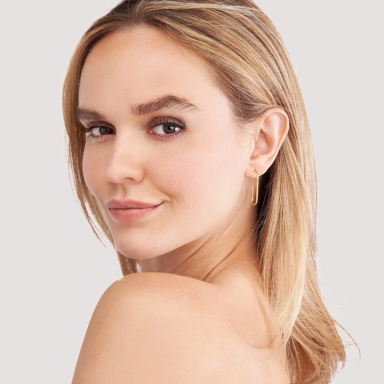 Open Paper Clip Hoop Earrings