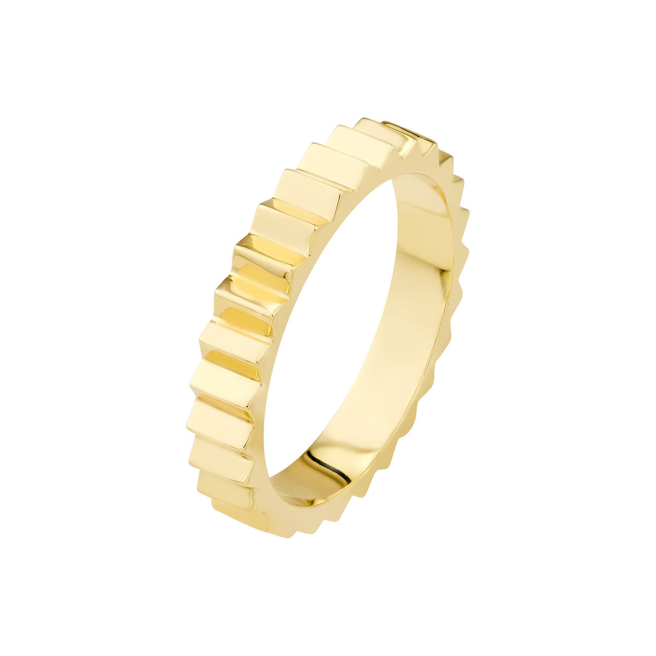 Fluted Band Ring - Made in 14K gold - The Goldn Company