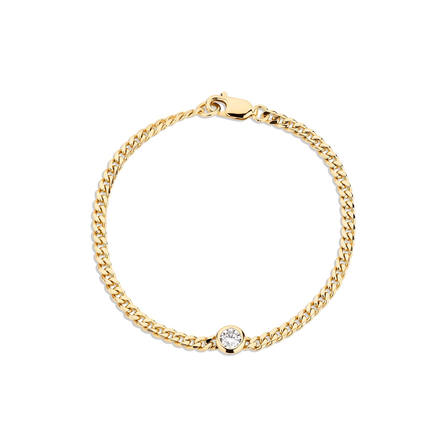 Diamond Bezel Curb Chain Bracelet
