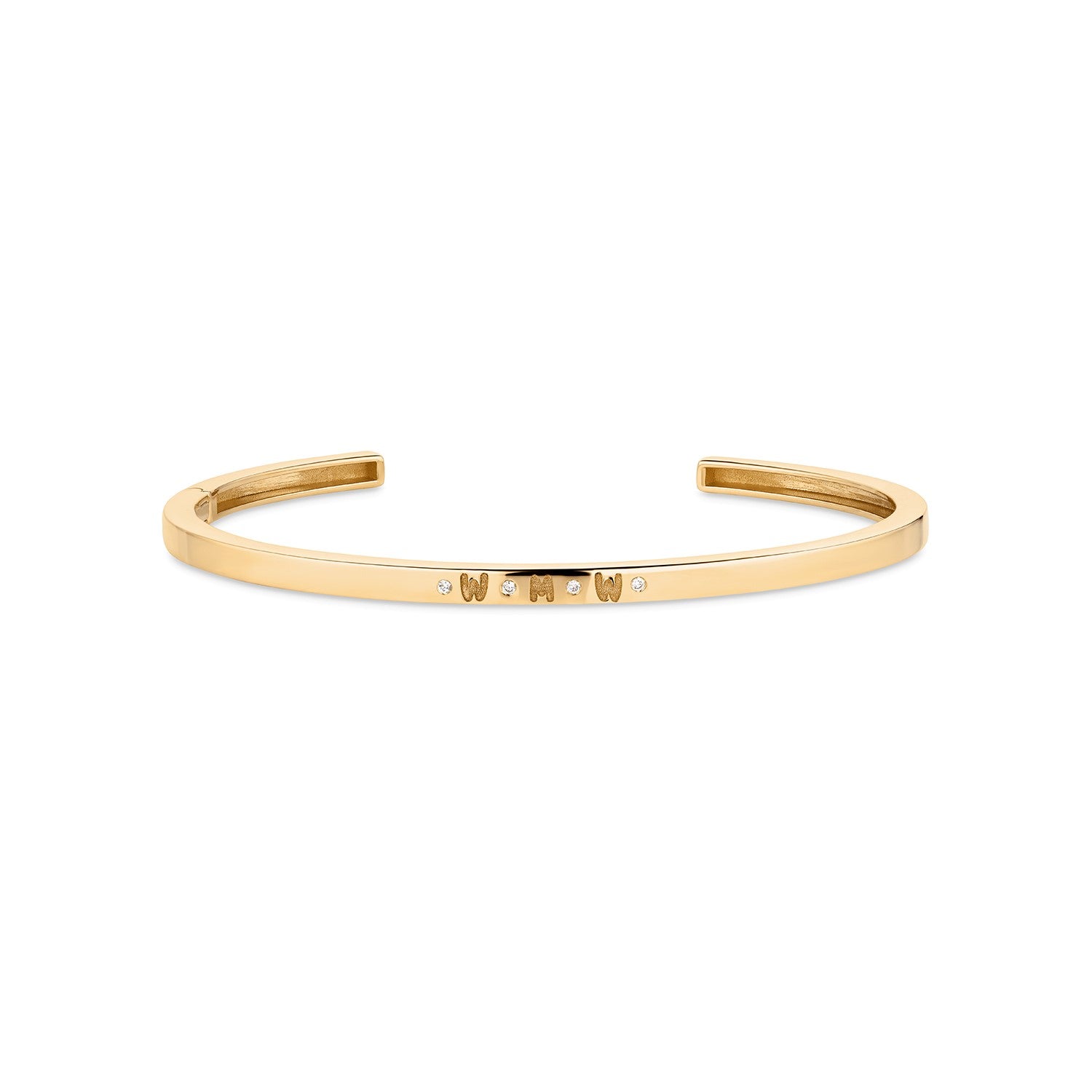Personalized Initial Diamond and Birthstone Cuff Bangle