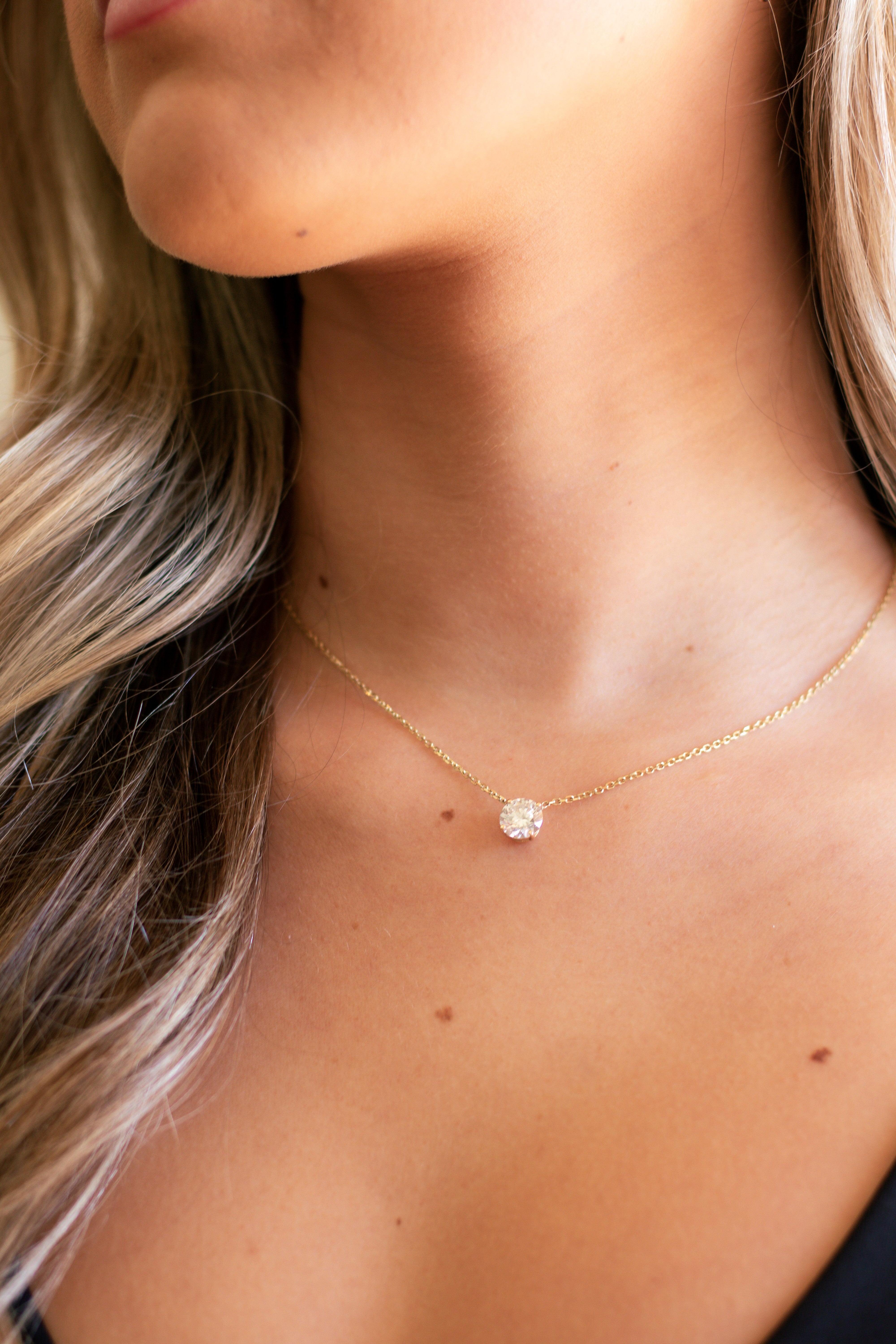 Solitaire Diamond Pendant Necklace