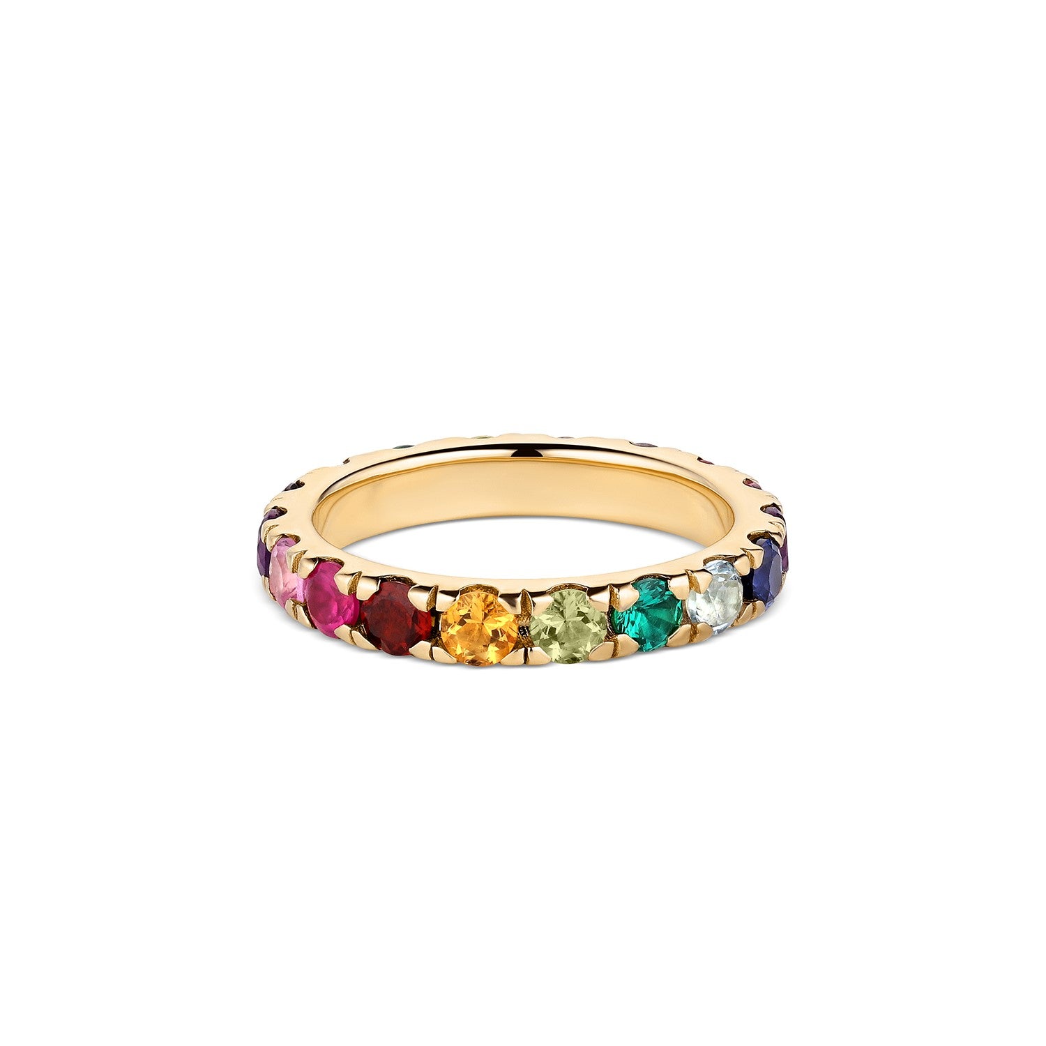 Round Eternity Rainbow Ring