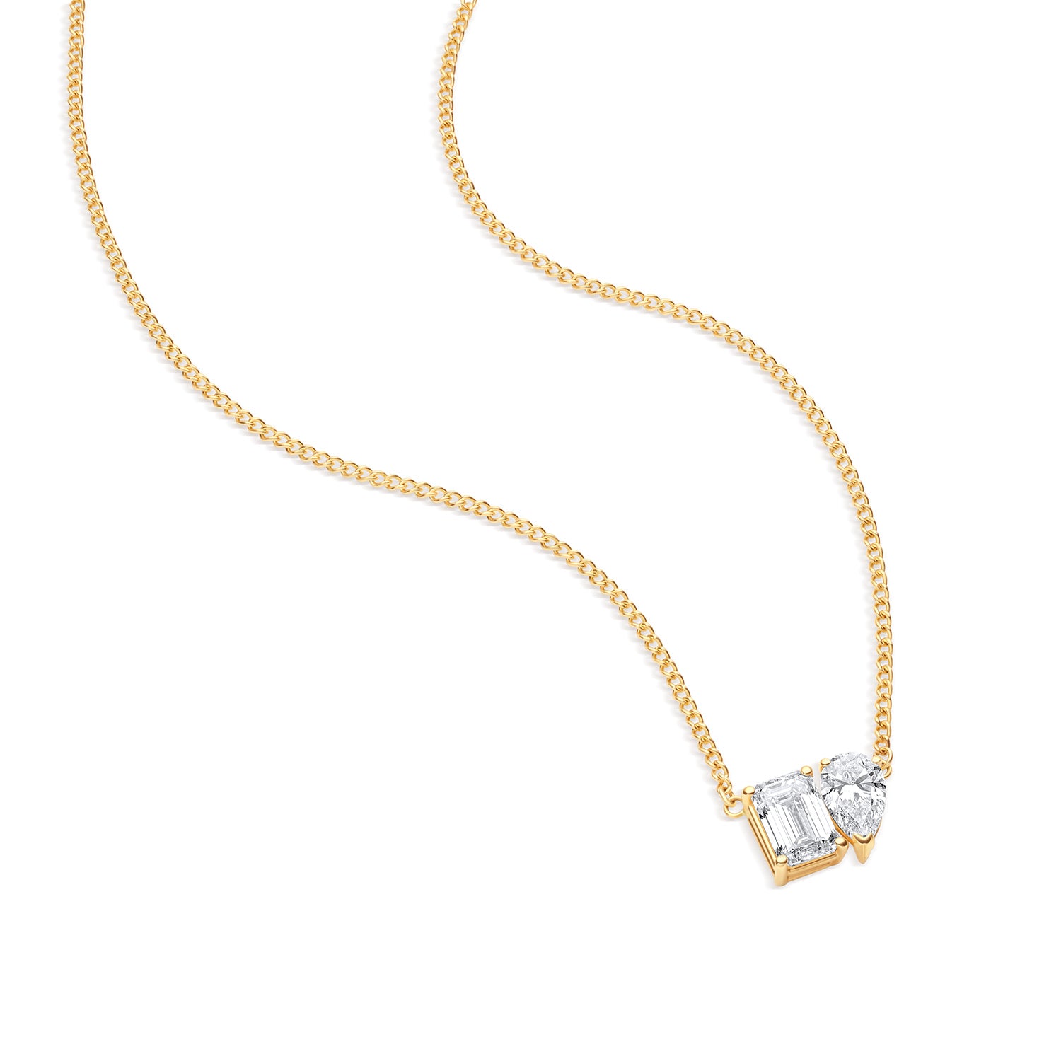 The Toi et Moi Emerald and Pear Necklace