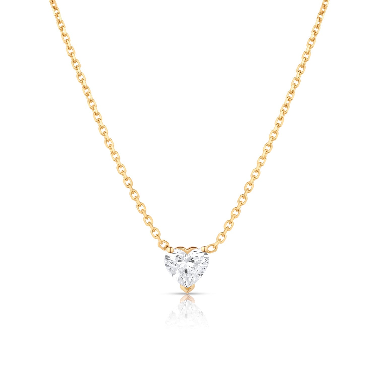 Lab Grown Heart Diamond Solitaire Pendant - 1.02cwt