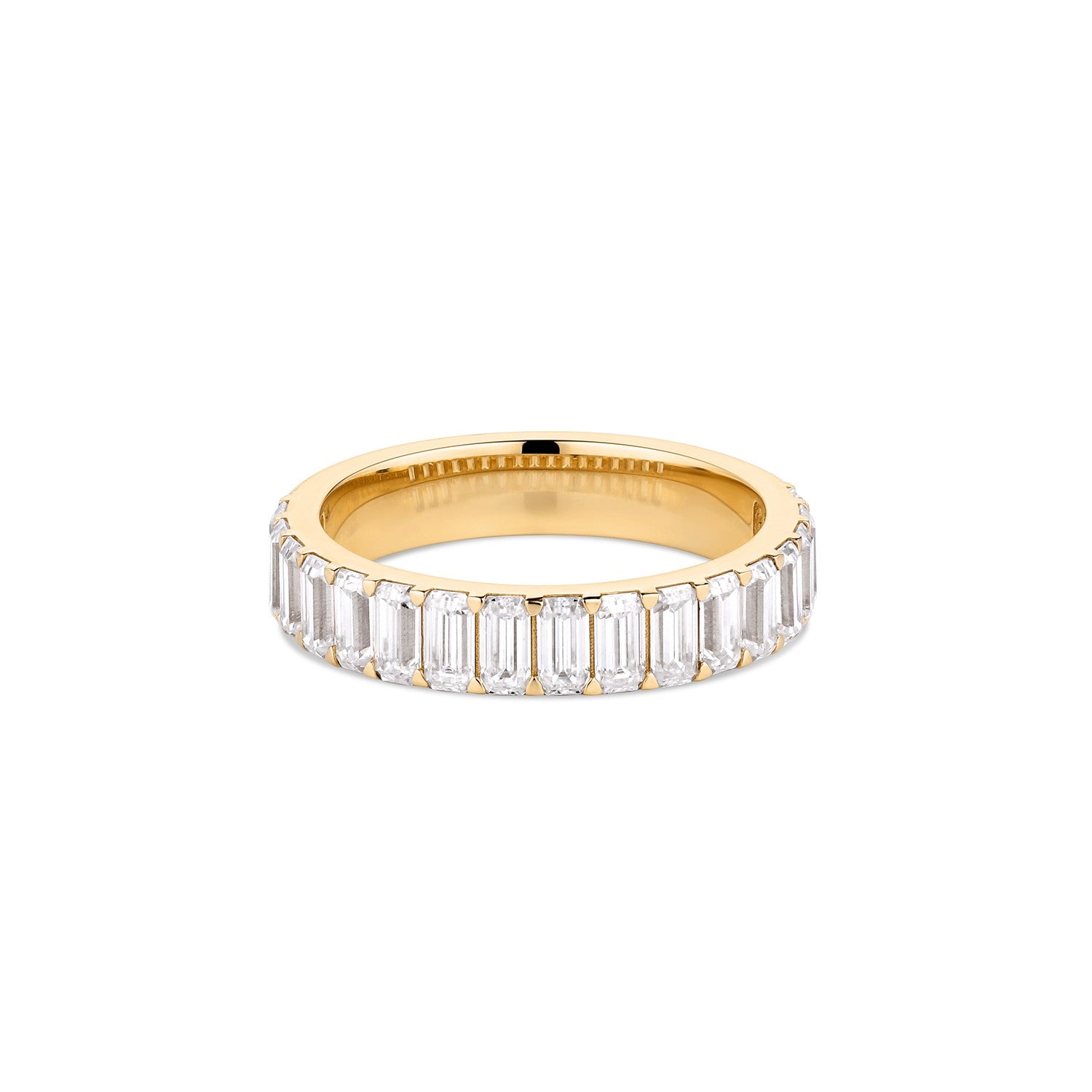 Moissanite Baguette Half Pave Band