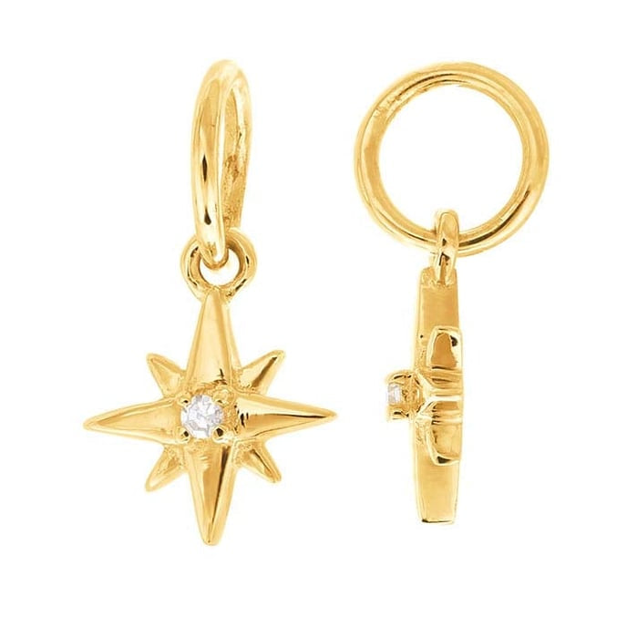 Gold Diamond-Set Starburst Charm