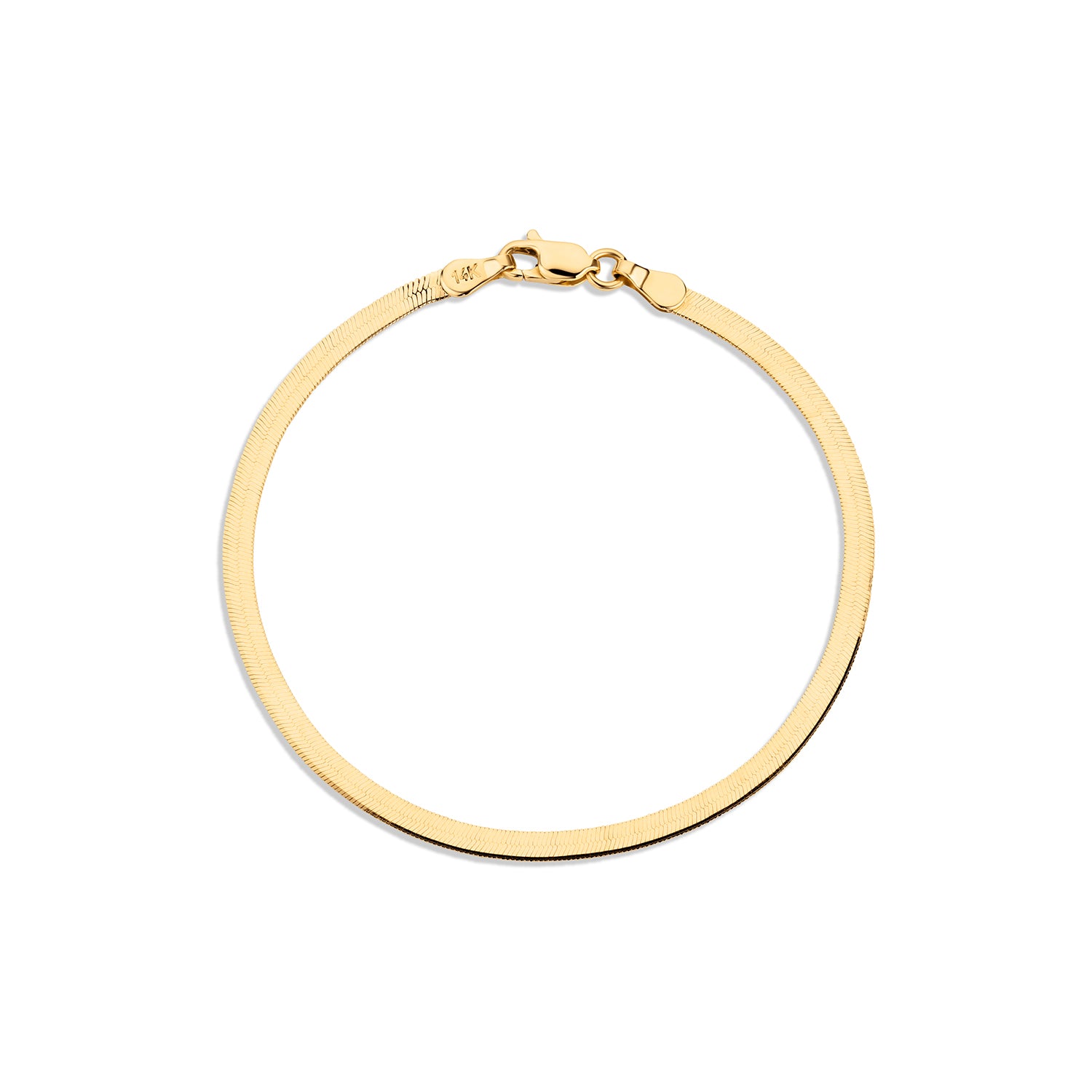 14k Gold Herringbone Bracelet Womens