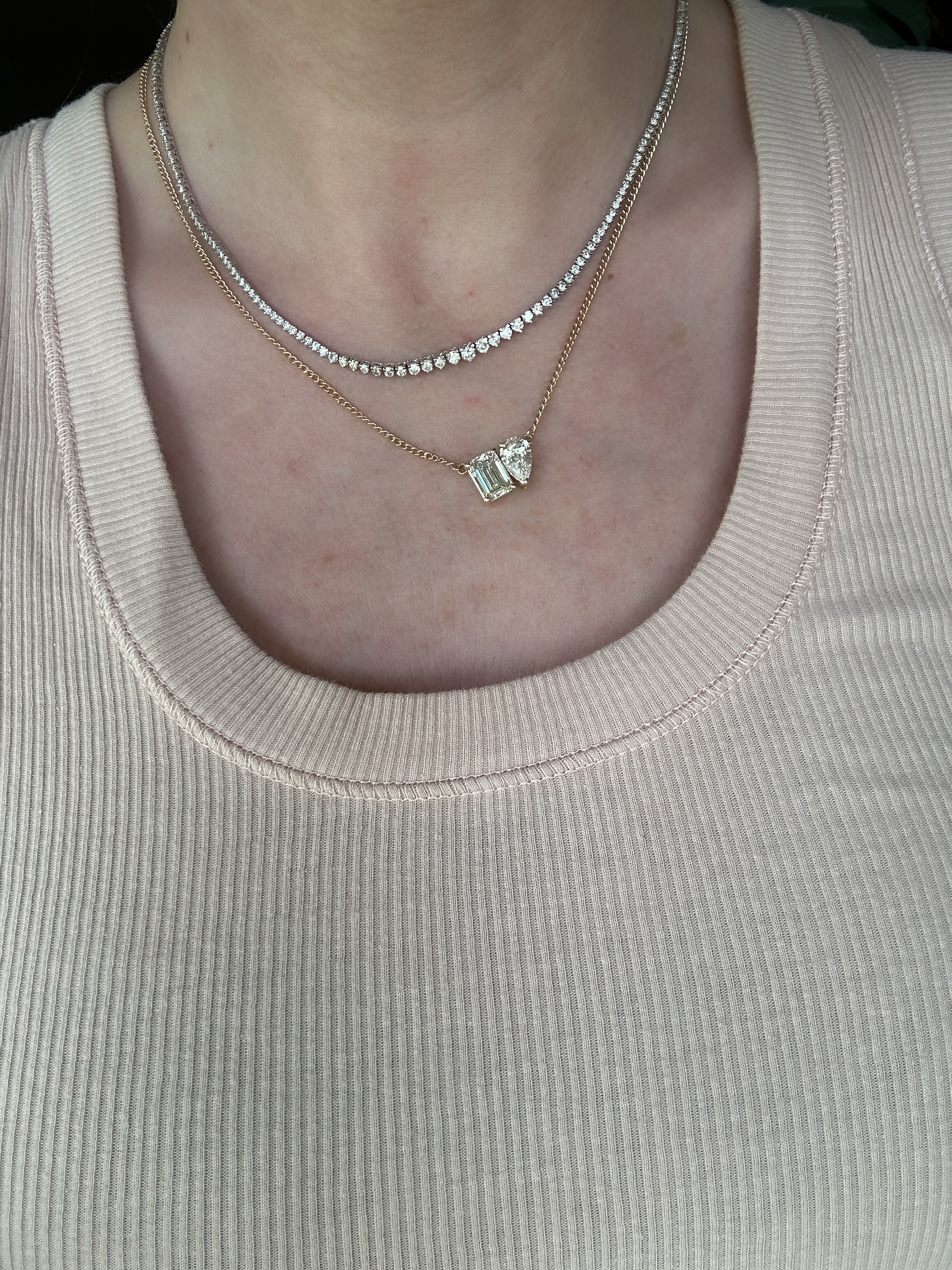 3 Carat 3 Prong Tennis Necklace