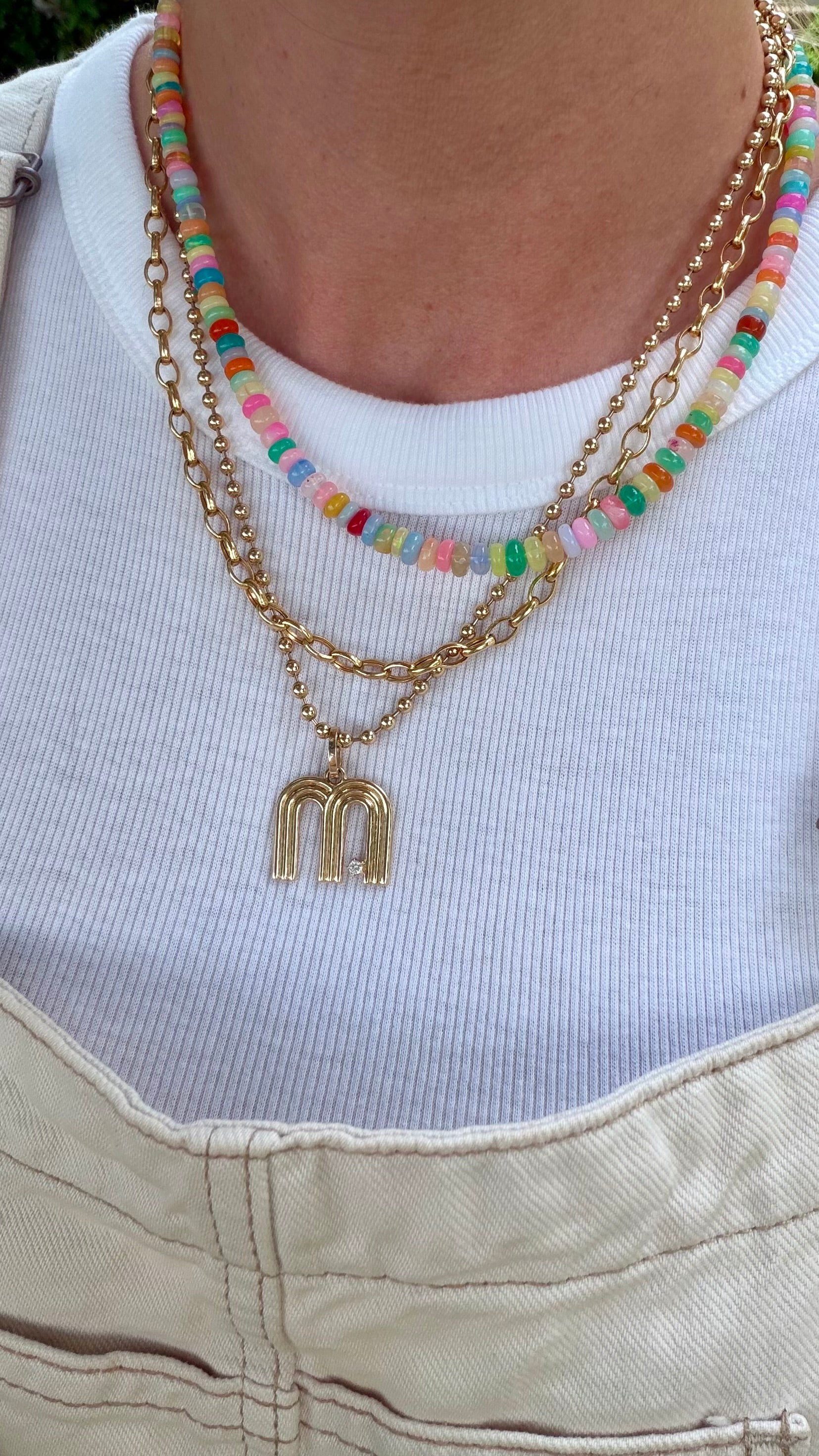 Opal Bead Necklace