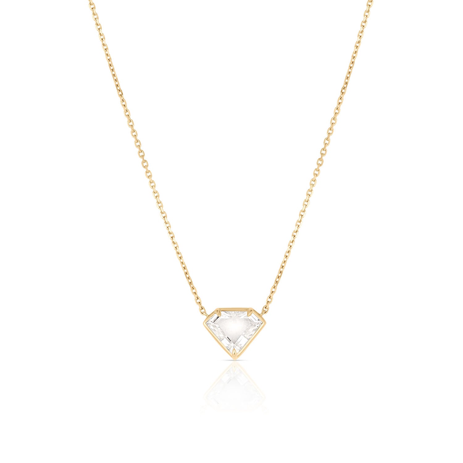 Margo Moissanite Shield Pendant Necklace