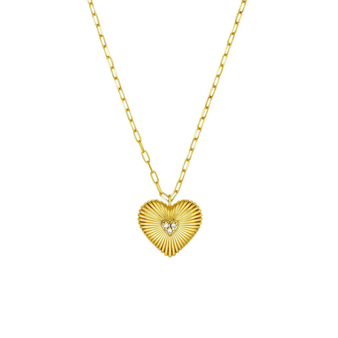 Diamond Radiant Heart Pendant Necklace