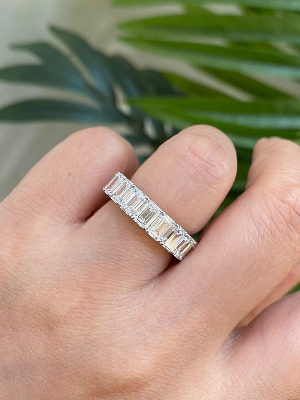 7.3ct Emerald Eternity Band Ring
