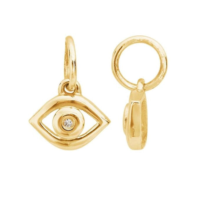 Gold Diamond-Set Evil Eye Charm