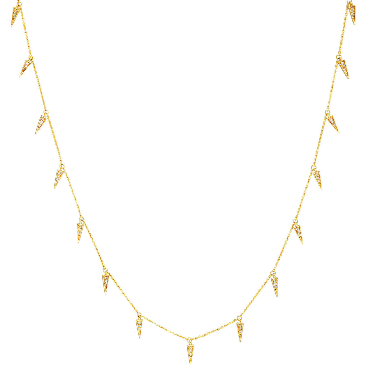 Diamond Spear Drops Necklace