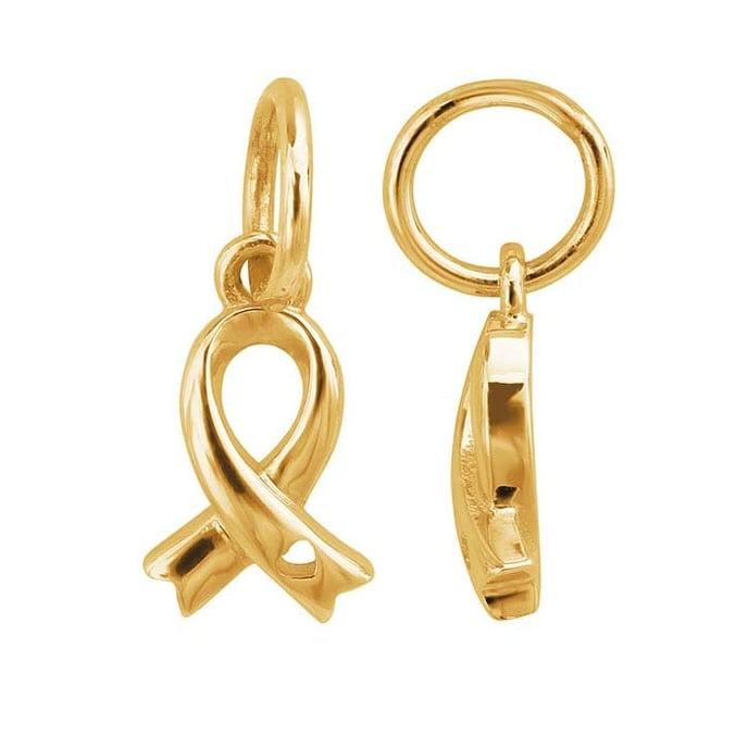 14K Yellow Gold Ribbon Charm