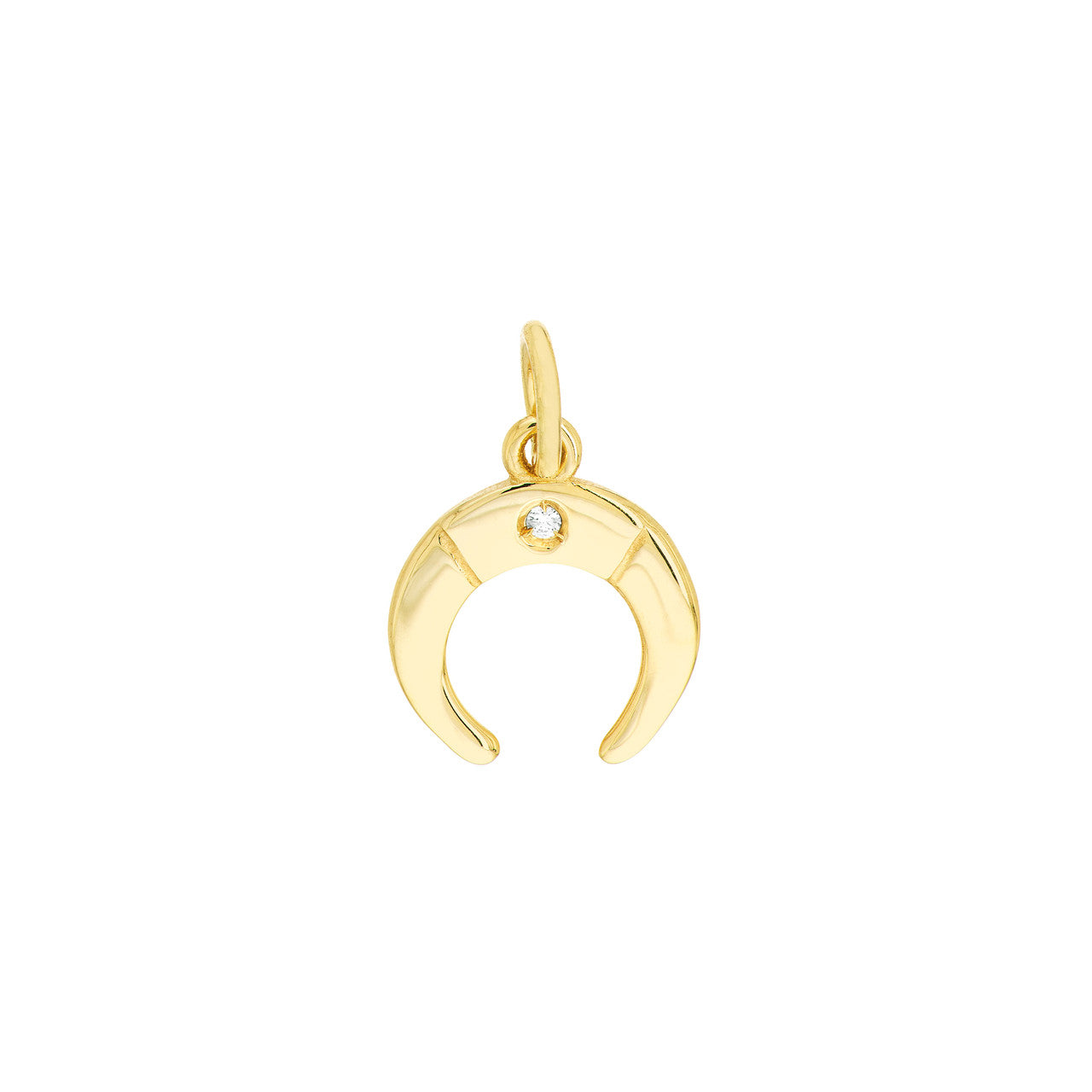 Crescent Moon Charm with 1pt Diamond